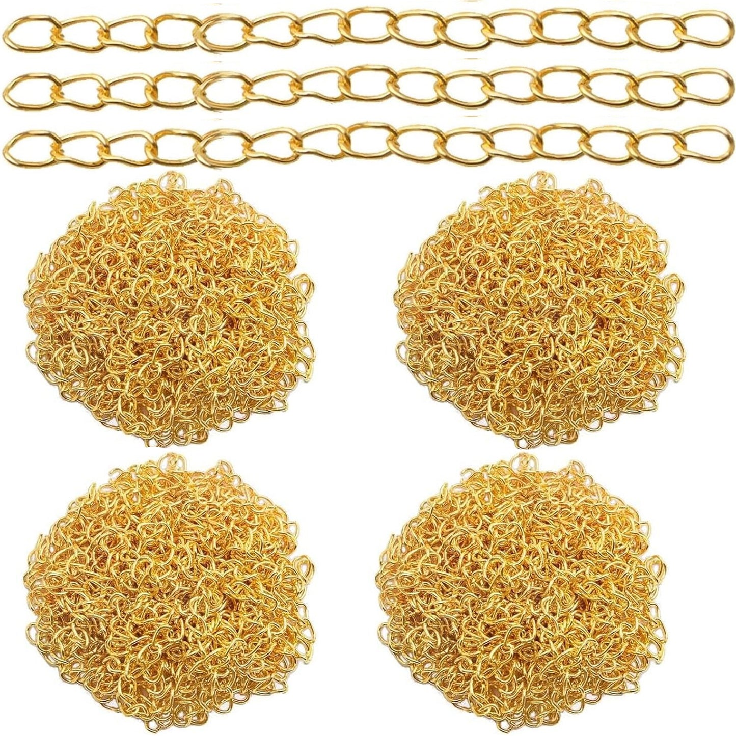 200 Pieces 2 Colors Metal Necklace Extenders Bracelet Anklet Chain Extensions for DIY Jewelry Making Valentine's Day Birthday Gifts, 5 cm / 7 cm