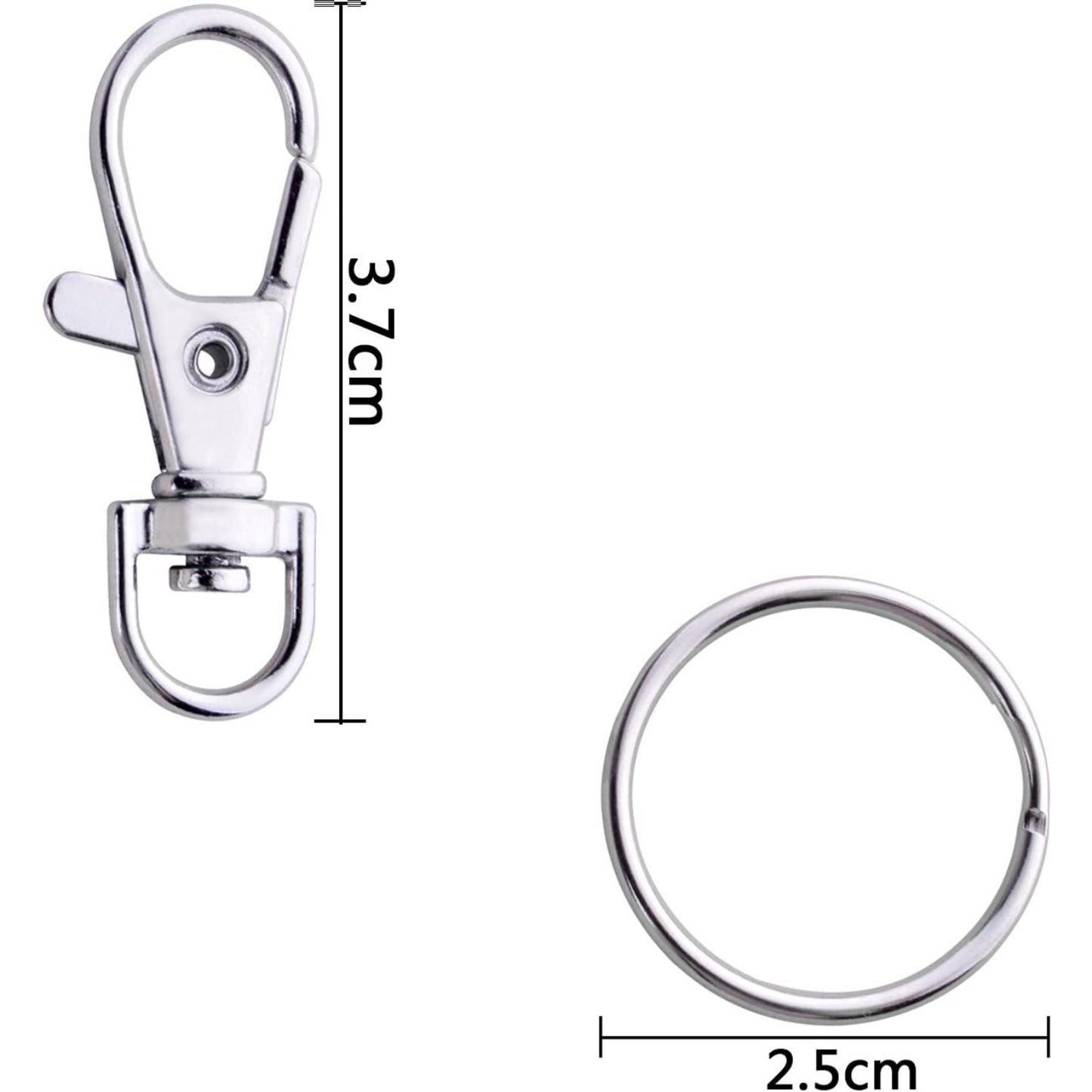 60 PCS Swivel Lanyard Snap Hooks Strong Key Chain Rings and Lobster Clasps Trigger Clips for DIY Bags, Jewelry and Craft Making