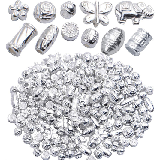 100 Gram(About 150-200pcs) Silver Spacer Beads Charm Bead Spacers Jewelry Findings Accessories for Bracelet Necklace Jewelry Making