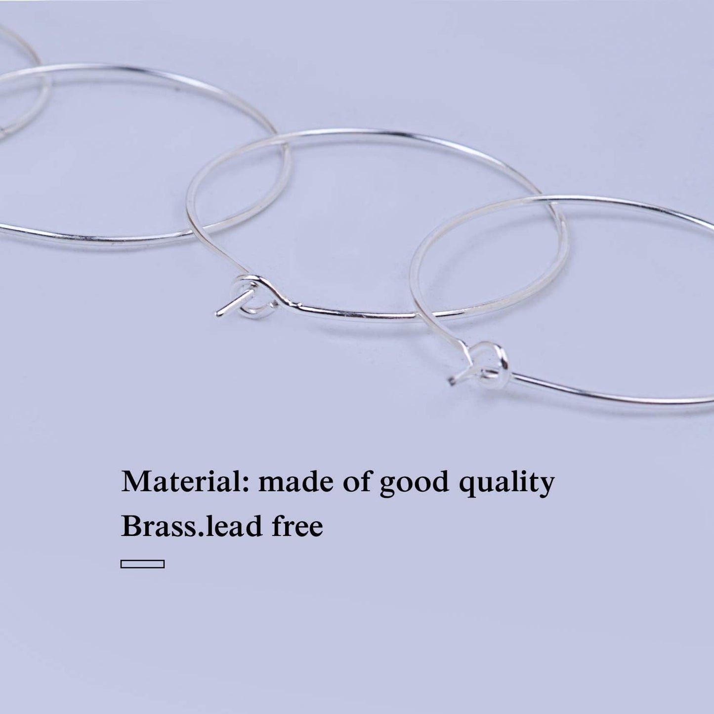 BronaGrand 100 Pieces Silver Wine Glass Charm Rings Earring Hoops 30mm