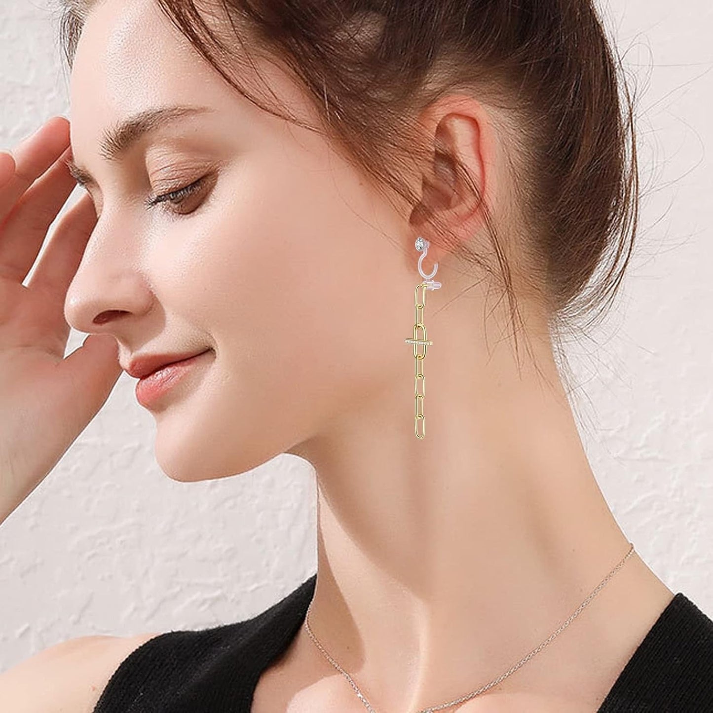 50pcs Resin Invisible Clip-on Earring Converters Components Clear Plastic Earring Clips Fit 3 mm Rhinestone with Bullet Earring Backs for Non-Pierced Ears DIY Jewelry Making
