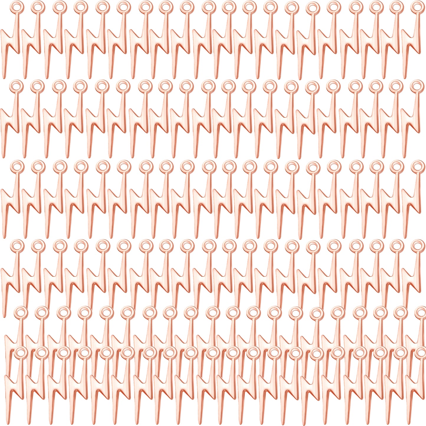 120pcs 6 Colors Lightning Bolt Pendant Charms Alloy Flash Thunder Shape Pendants Dangle Lightning Charms Jewelry Making Accessories for DIY Craft Bracelet Necklace Earrings