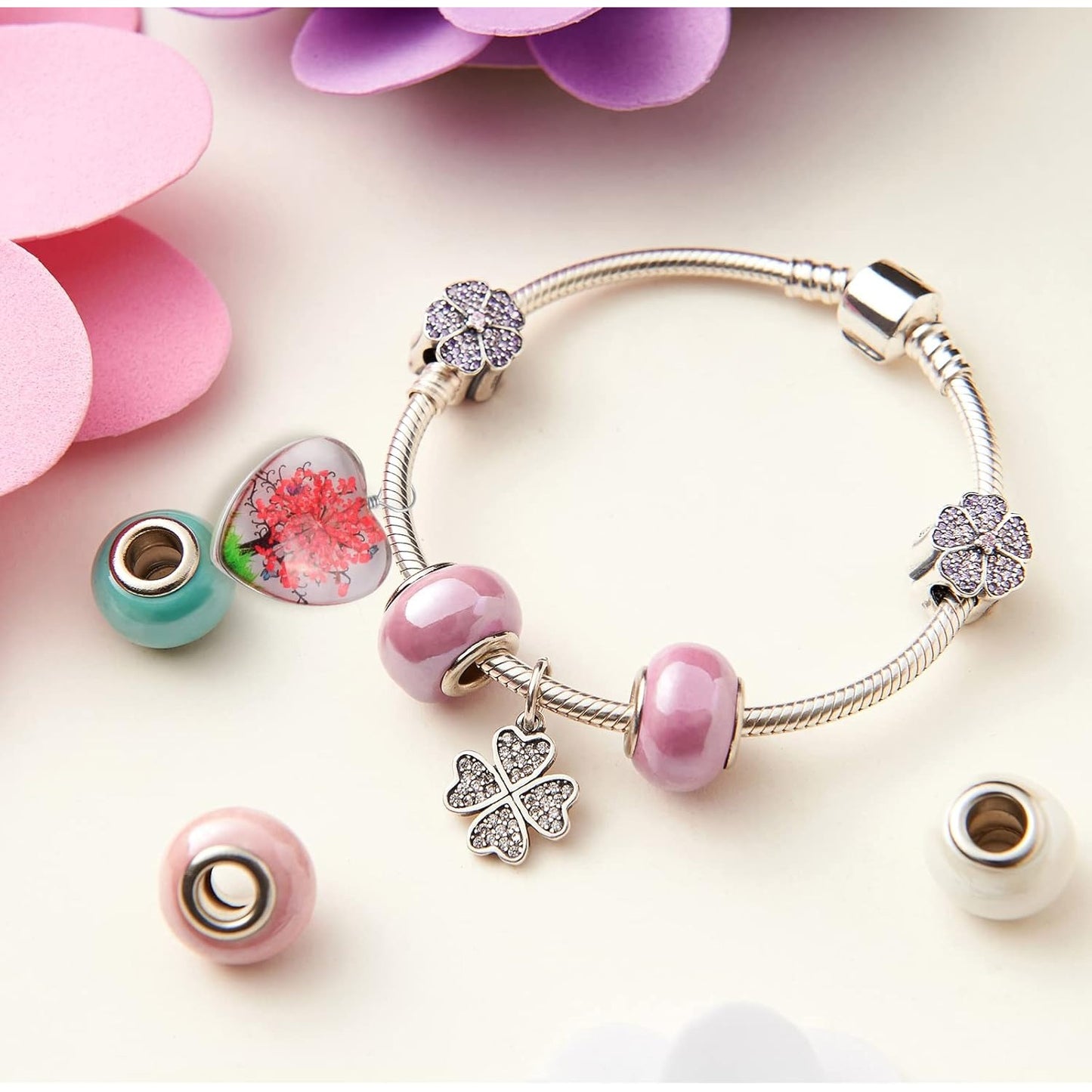 12pcs Mixed Dried Flower Glass Charms Colorful Resin Pressed Flower Life Tree Plant Floating Pendant Charms with a Box for DIY Necklace Bracelet Jewelry Making, 3 Styles