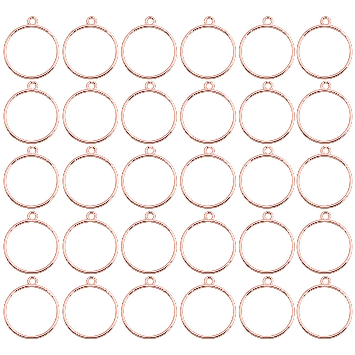 30pcs 6 Colors Round Open Bezel Pendants Alloy Bezel Charms Resin Molds Open Back Frame Pendants for Pressed Flower Frame Hollow Trays Jewelry Earrings Necklace Making Findings