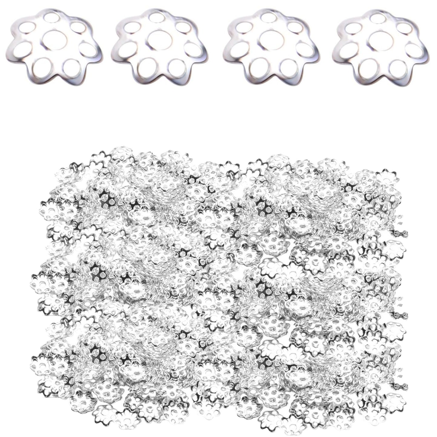 Flower Bead Caps, 800Pcs Filigree Flower Beads Caps Alloy Spacers Beads for DIY Jewelry Making Bracelet Necklace Earrings