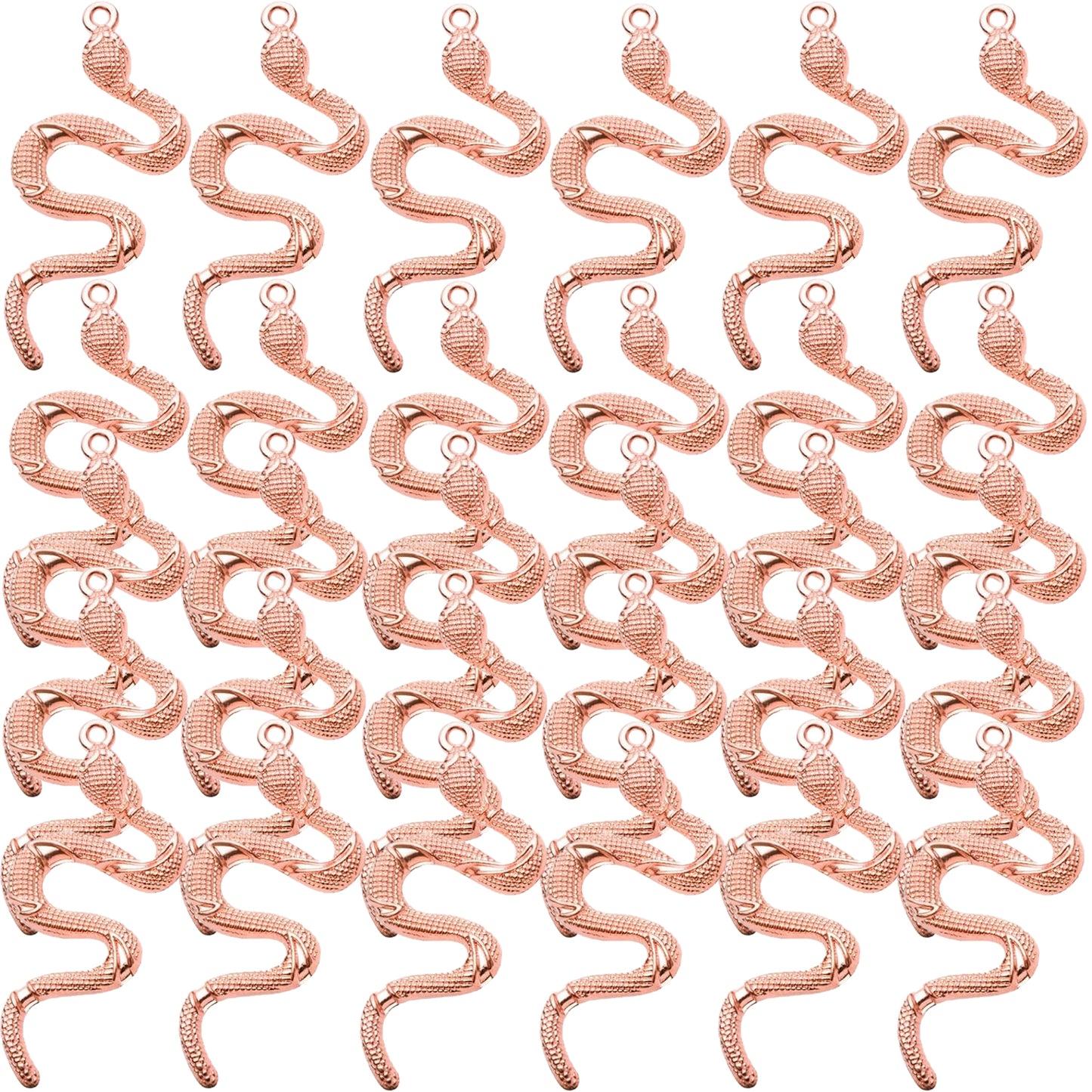 30pcs 5 Colors Snake Charms Pendants Alloy Mixed Styles Snake Serpent Charms Craft Supplies for Halloween DIY Bracelets Necklaces Earrings Jewelry Making