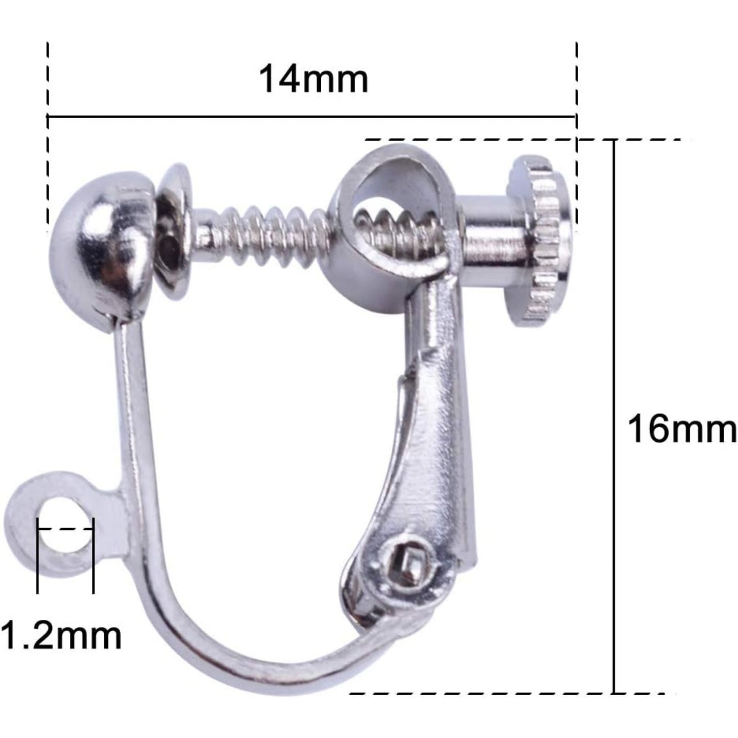 24 Pieces Clip-on Earring Findings Components Screw Back Ear Wire Non Pierced Earring Converter with Loop for Jewelry Making, 4 Colors