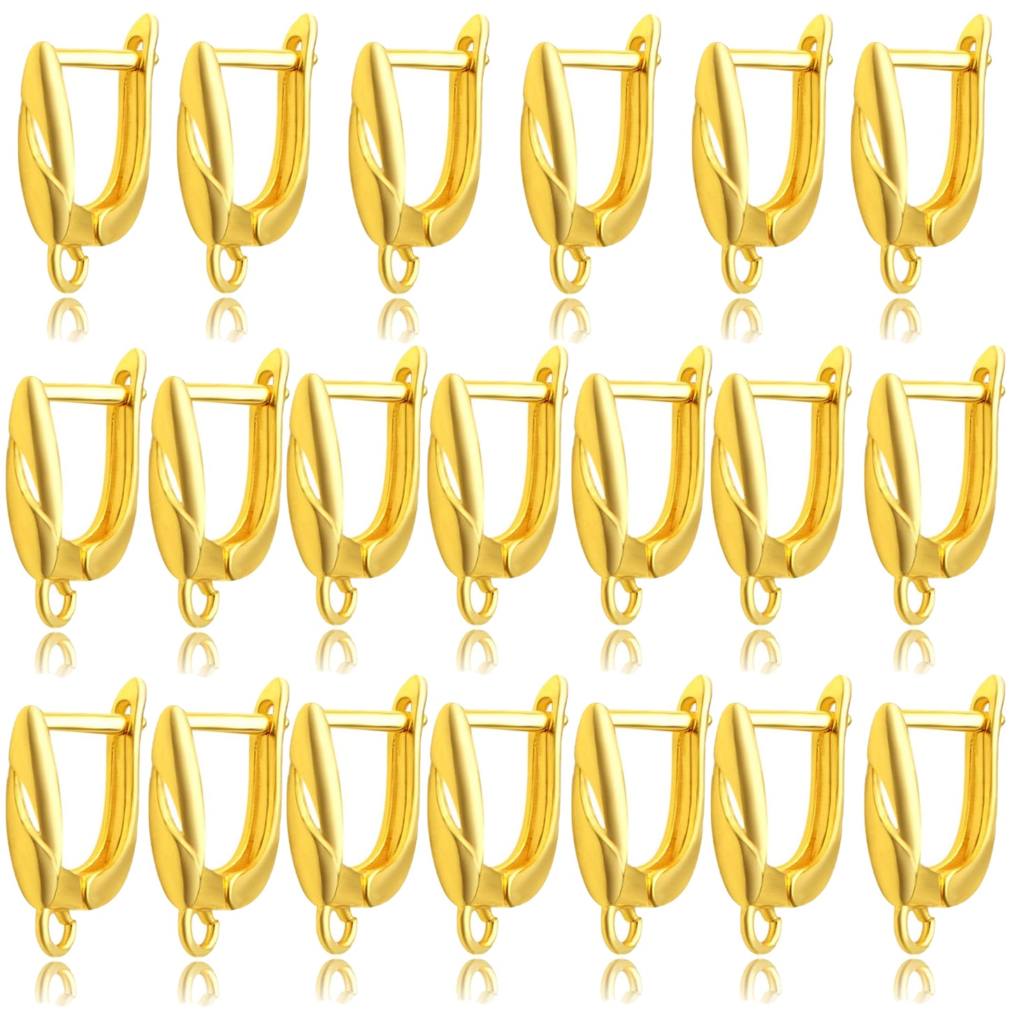 20pcs Brass French Earring Hooks Rectangle Round Shape Hypoallergenic Leverback Earrings Hooks Ear Wire with Open Loop Dangle Earrings for DIY Jewelry Making Supplies, 5 Colors