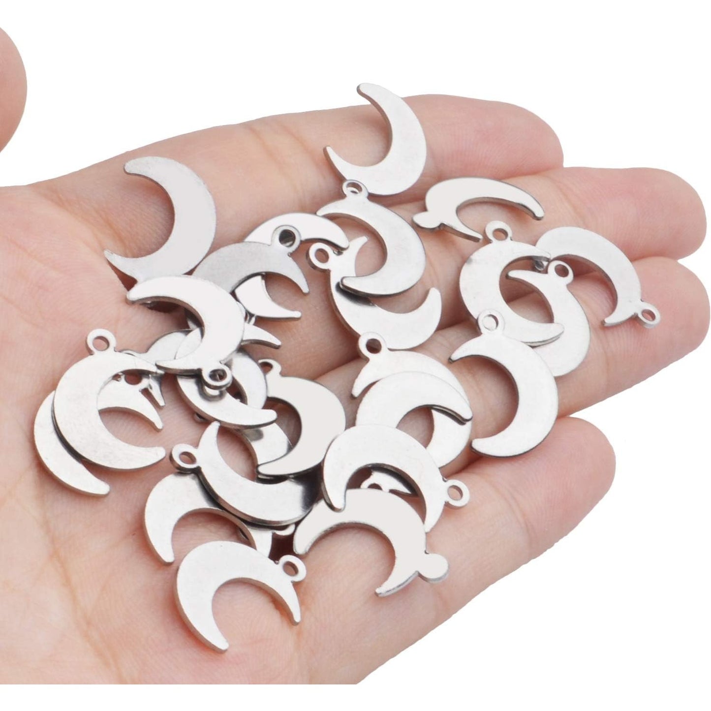 Moon Charms Accessory, 100pcs Stainless Steel Moon Pendants, 11*16mm, DIY Jewelry Making