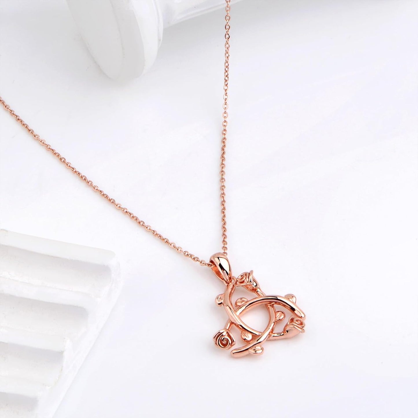 925 Sterling Silver Rose Flower Love Irish Celtic Knot Peace Sign Infinity Triquetra Trinity Protection Pendant Necklace for Mother Women Jewelry Gifts Nudo De Bruja
