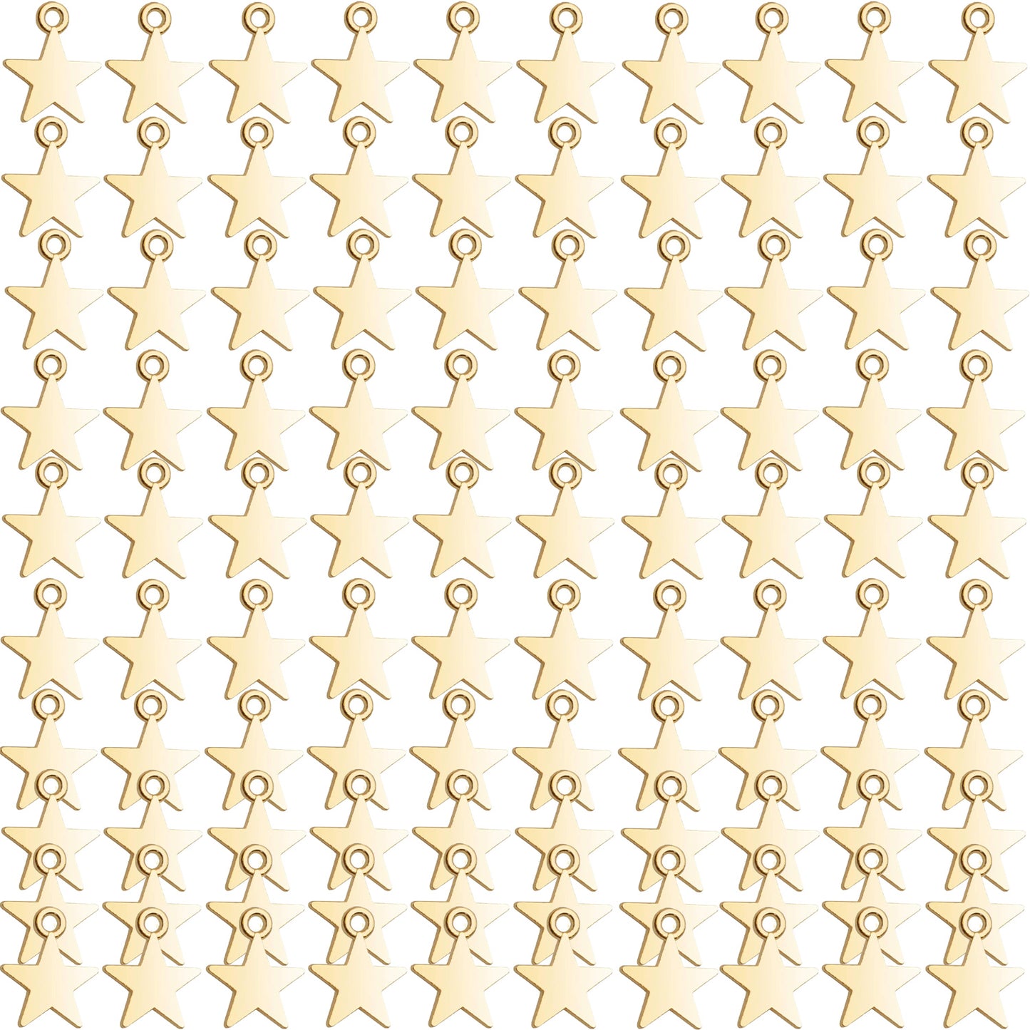 100pcs 16mm Alloy Star Charms Tibetan European Star Shape Charm Jewelry Charms Star Pendant for Necklace Bracelet Crafts Jewelry Making, 5 colors