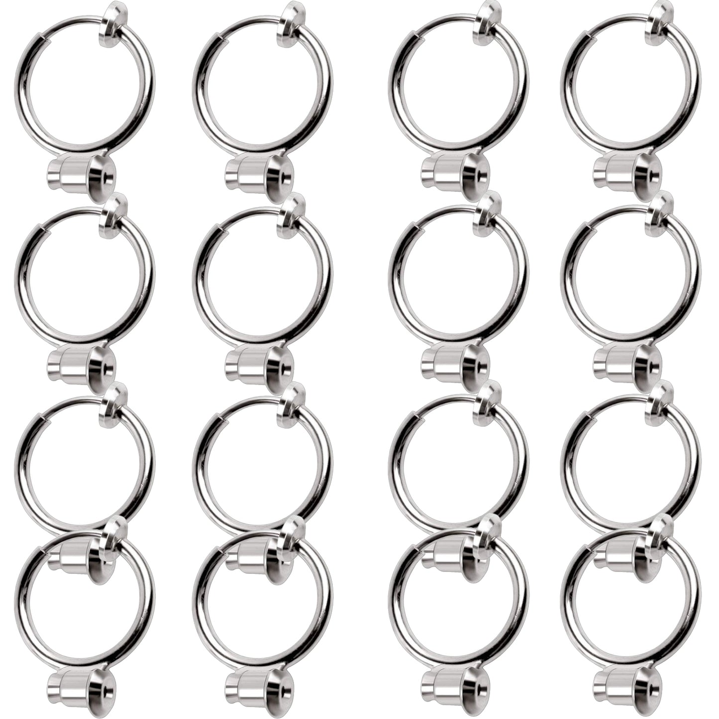 Clip-on Earring Converter,16 Pieces Earring Clip Converter Components Findings with Post for Non-Pierced Ears Jewellery Making - 4 Colors