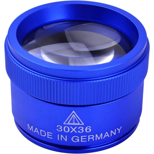 30X Loupes Magnifier Glass, Portable Pocket Electronics Magnifying High Magnification Jewellers Loupes Inspection Tool for Reading Jewelries Coins Stamps Watch Collections, Blue, 43mm29mm