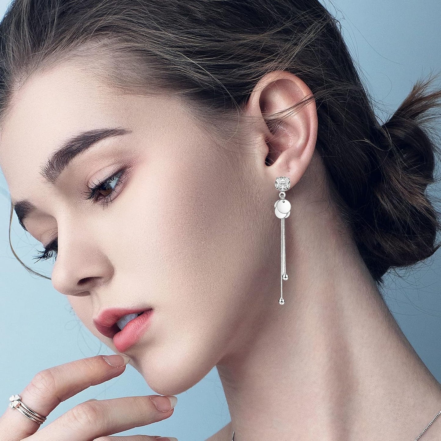 50pcs Rhinestone Stud Earrings Crystal Earring Posts with Loop Hole and 50pcs Bullet Earring Backs Jewelry Findings for Birthday Party Gifts Crafts Decor