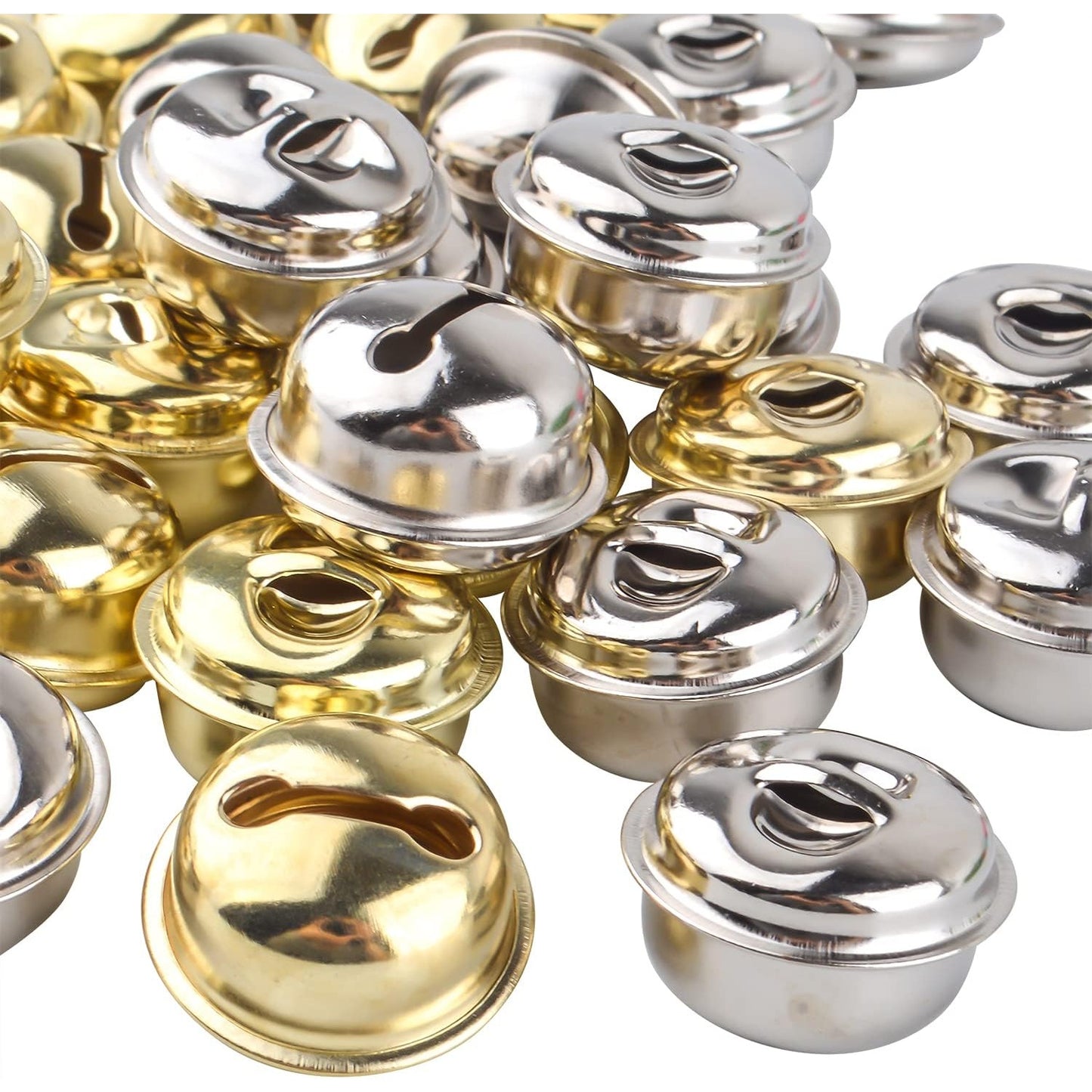 Large Jingle Craft Bells, 50pcs Jingle Christmas Bells Metal Bells Jingle Bell Ornaments for Pet Dog Cat Collar Pendants Christmas Party Festival Decoration and Home Decoration