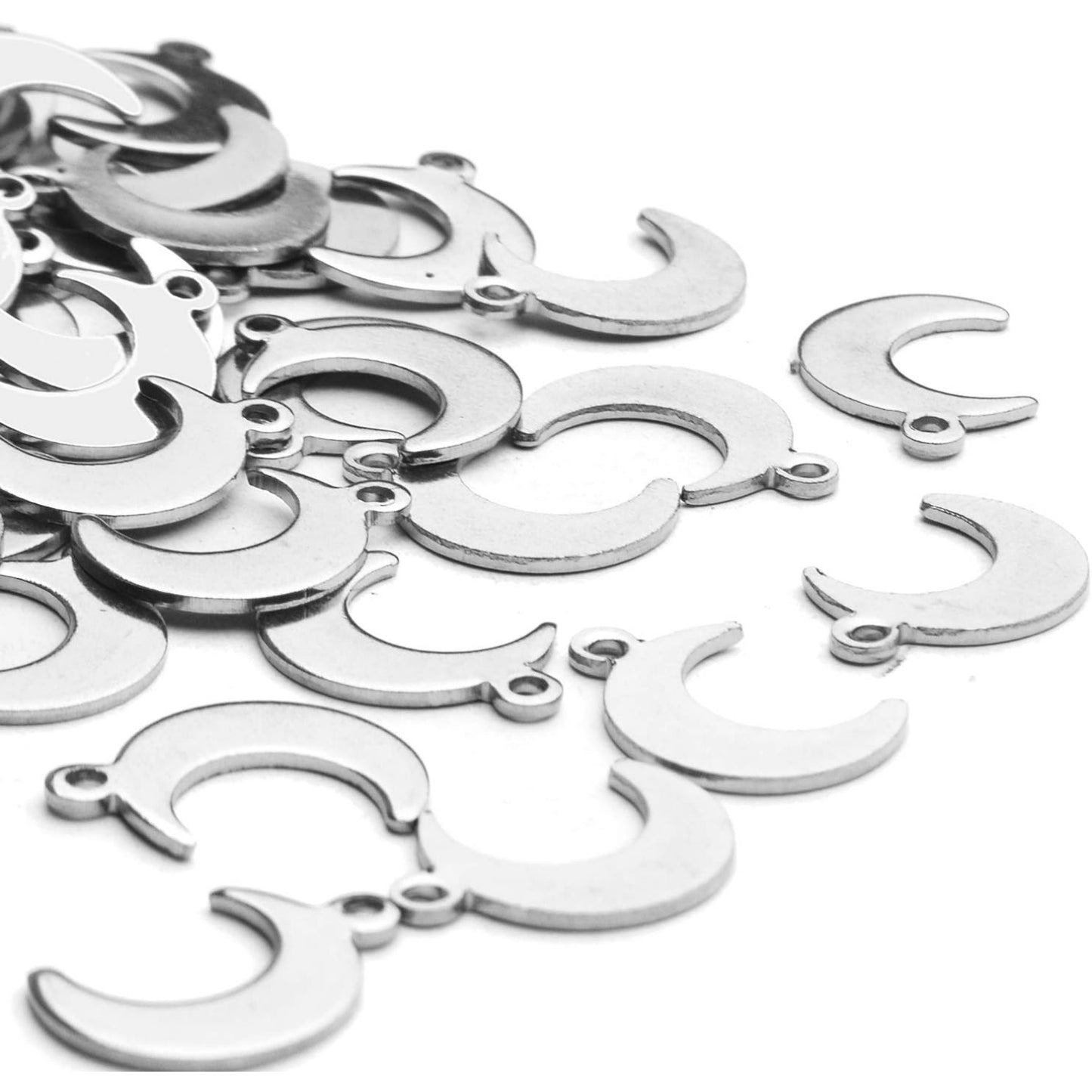 Moon Charms Accessory, 100pcs Stainless Steel Moon Pendants, 11*16mm, DIY Jewelry Making