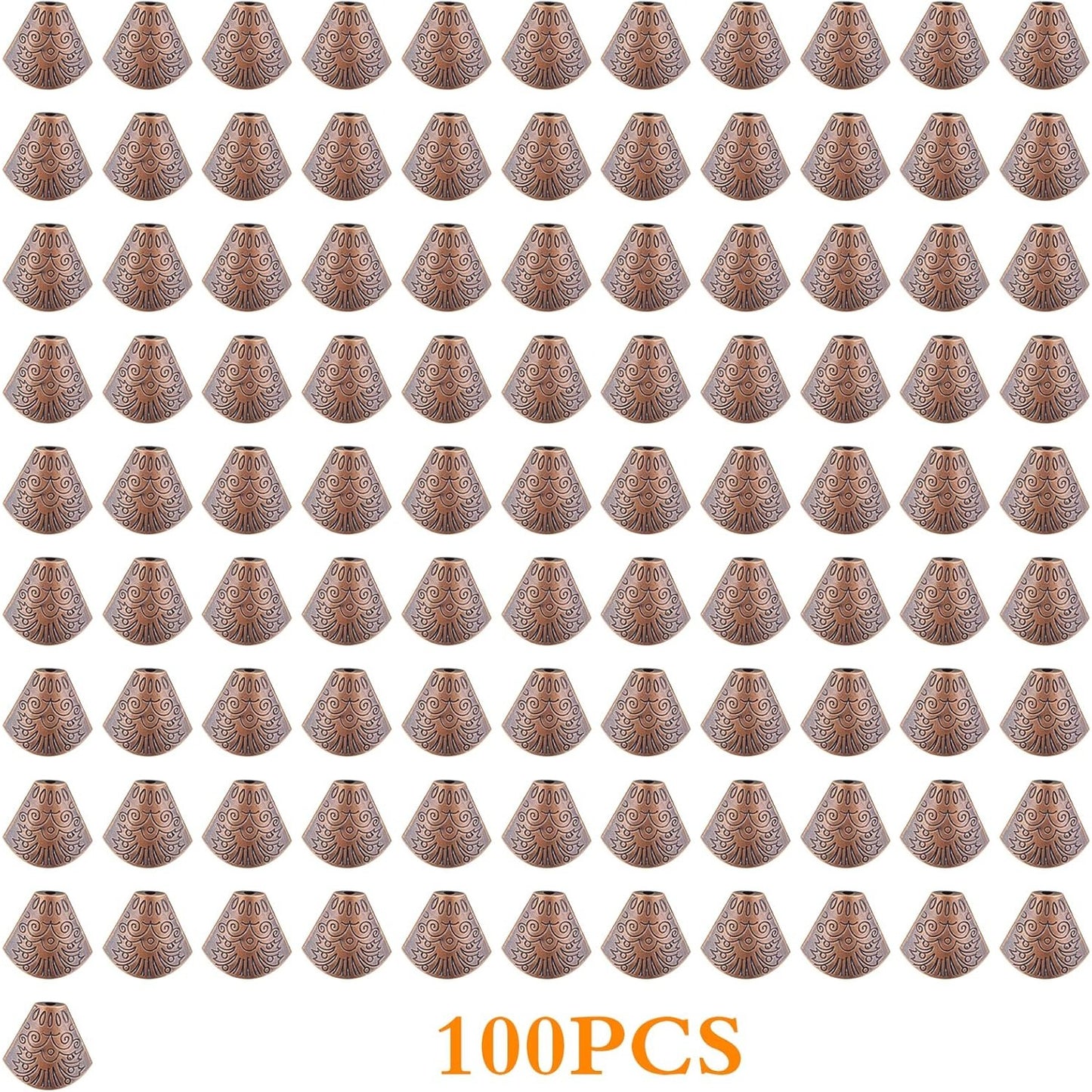 Bead Caps Making, 100pcs Tibetan Style Trumpet Bead Caps Antique Bead Cone Caps Alloy Bead End Caps Tassel End Cap for Bracelet Necklace Earring Jewelry Making Crafts
