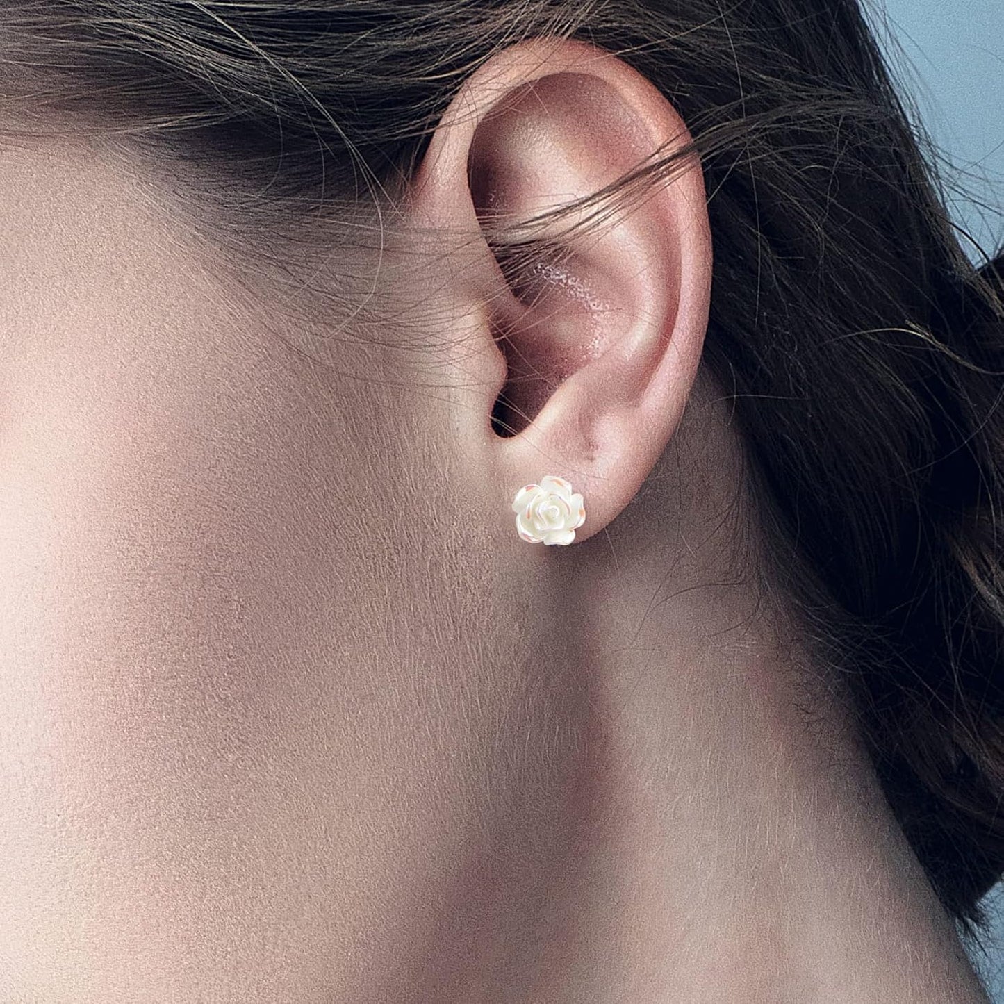 10pcs Resin Plastic Rose Flower Earring Pin Posts 3D Rose Stud Earrings and 10pcs Metal Butterfly Earring Backs Kit for Sensitive Ears DIY Jewelry Making Findings