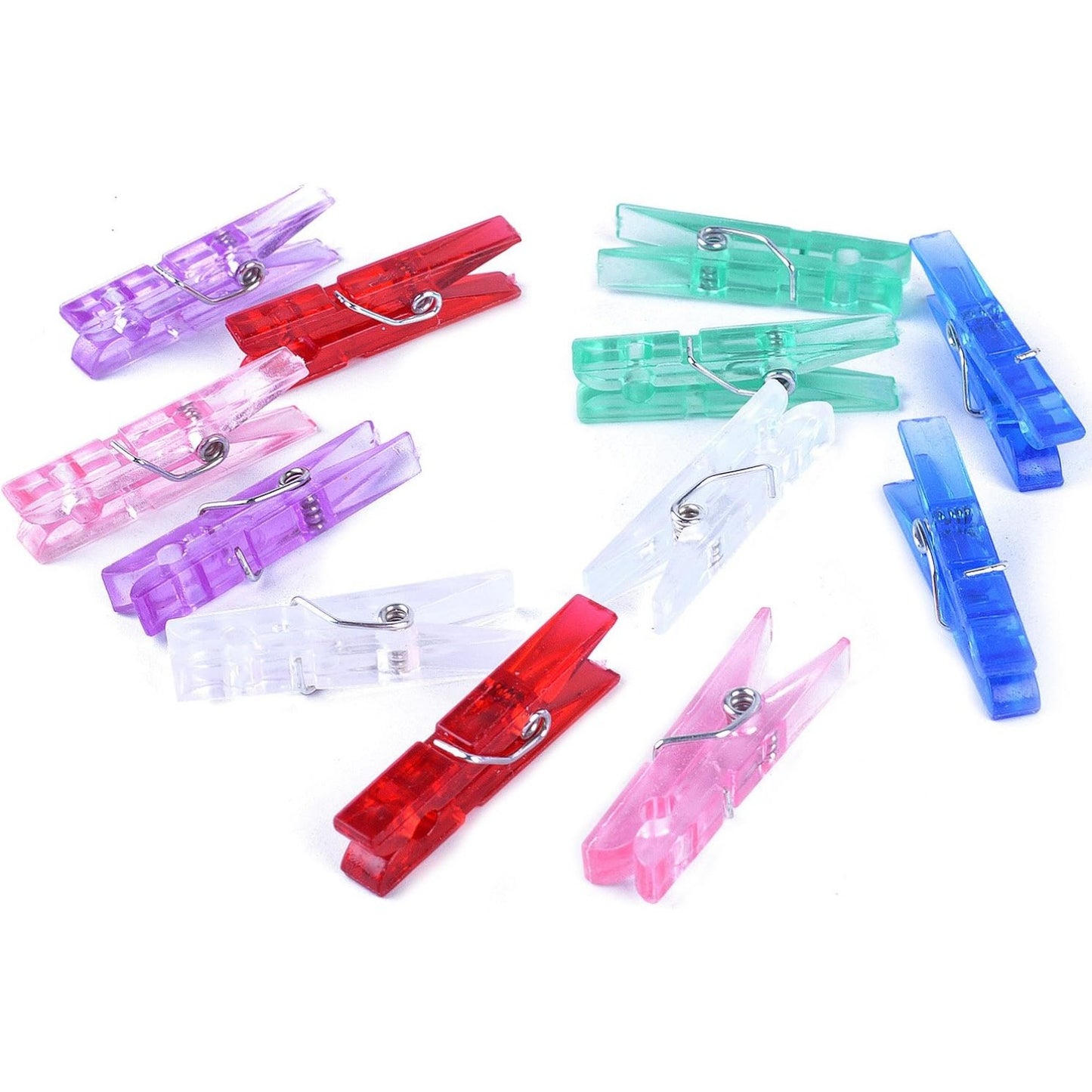 BronaGrand 100pcs Mini Colorful Plastic Utility Paper Clip, Clothespins Clip, Clothes Line Clips,Photo Clips