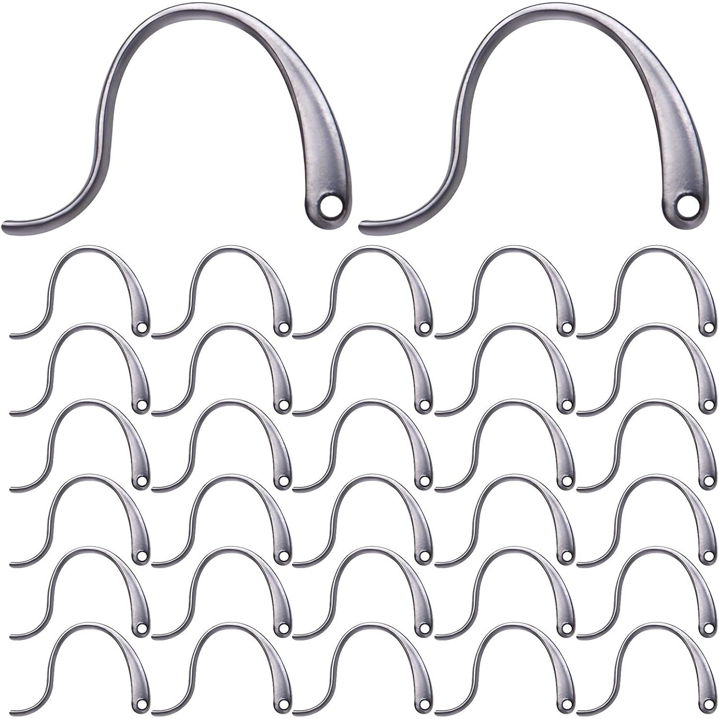 100pcs Stainless Steel Earring Hooks, Hypo-allergenic Surgical Fish Hook Ear Wire with Loop Hole Dangle Earrings Findings for Women DIY Craft Jewelry Making