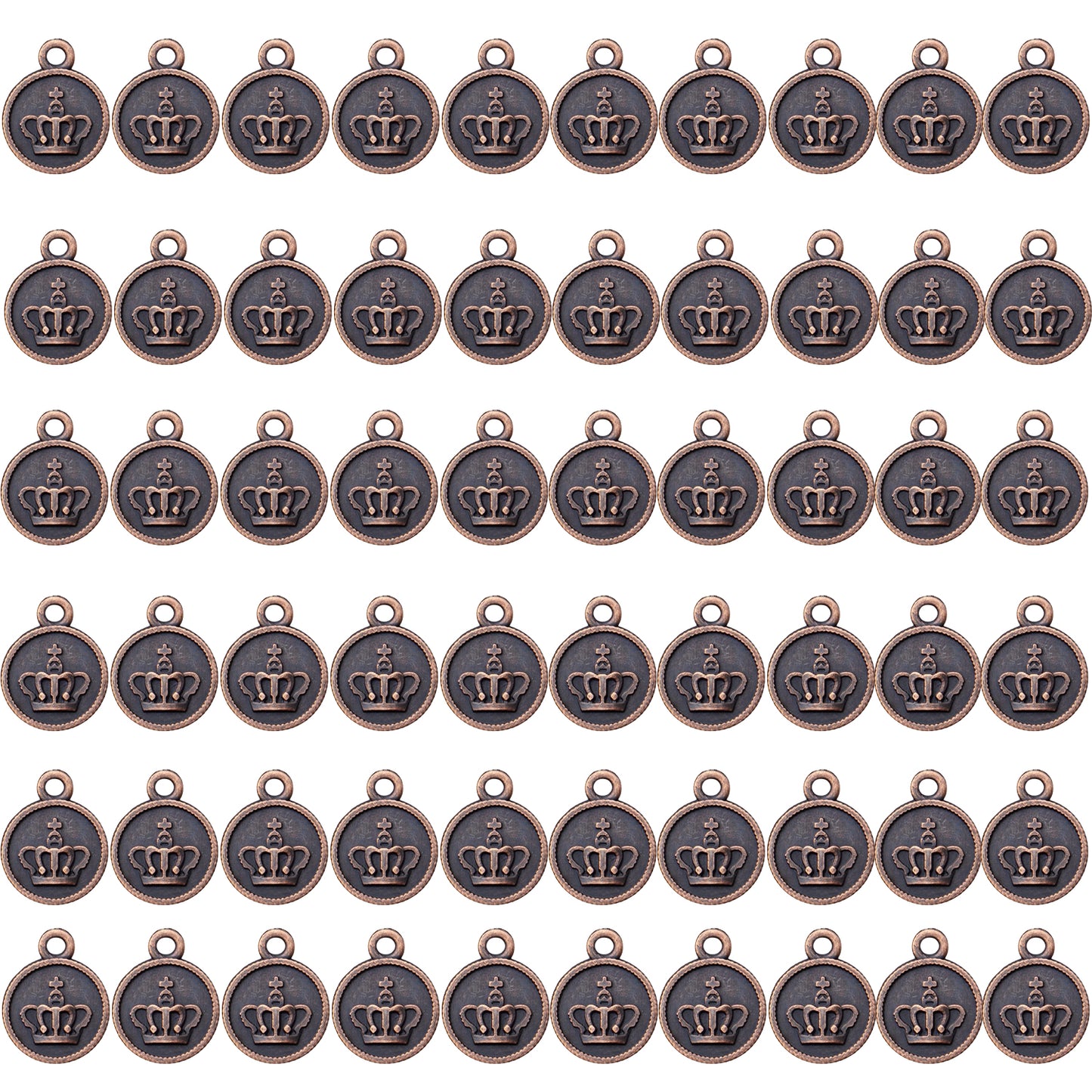 60pcs Crown Pendant Charm Alloy Round Crown Charms Beads King Charms Craft Supplies for DIY Necklace Bracelets Jewelry Pendant Making,4 Colors