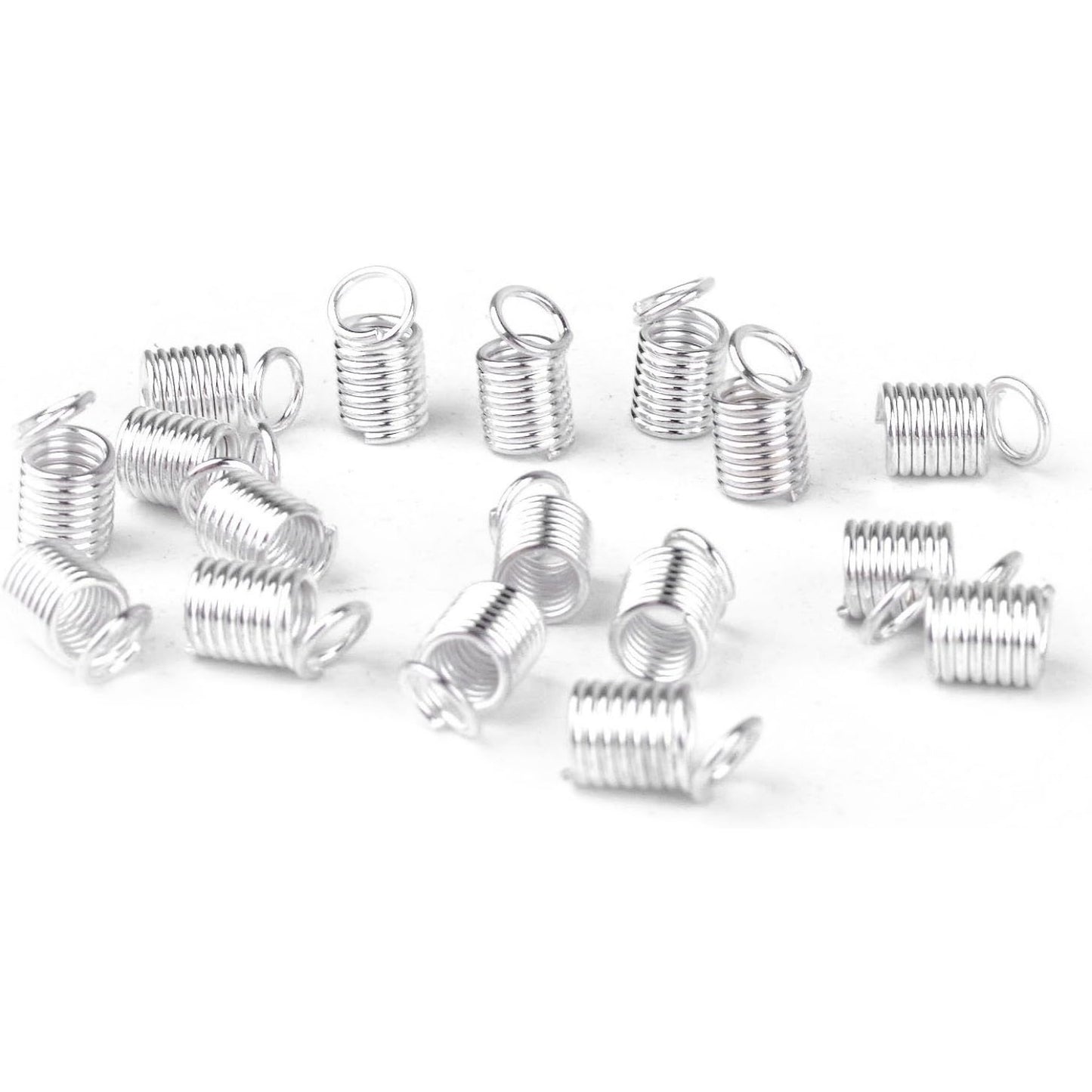 150pcs Antiqued Brass Silver Crimp Fasteners Leather Cord Ends Caps Necklace Clasp Jewelry Parts 9x5mm