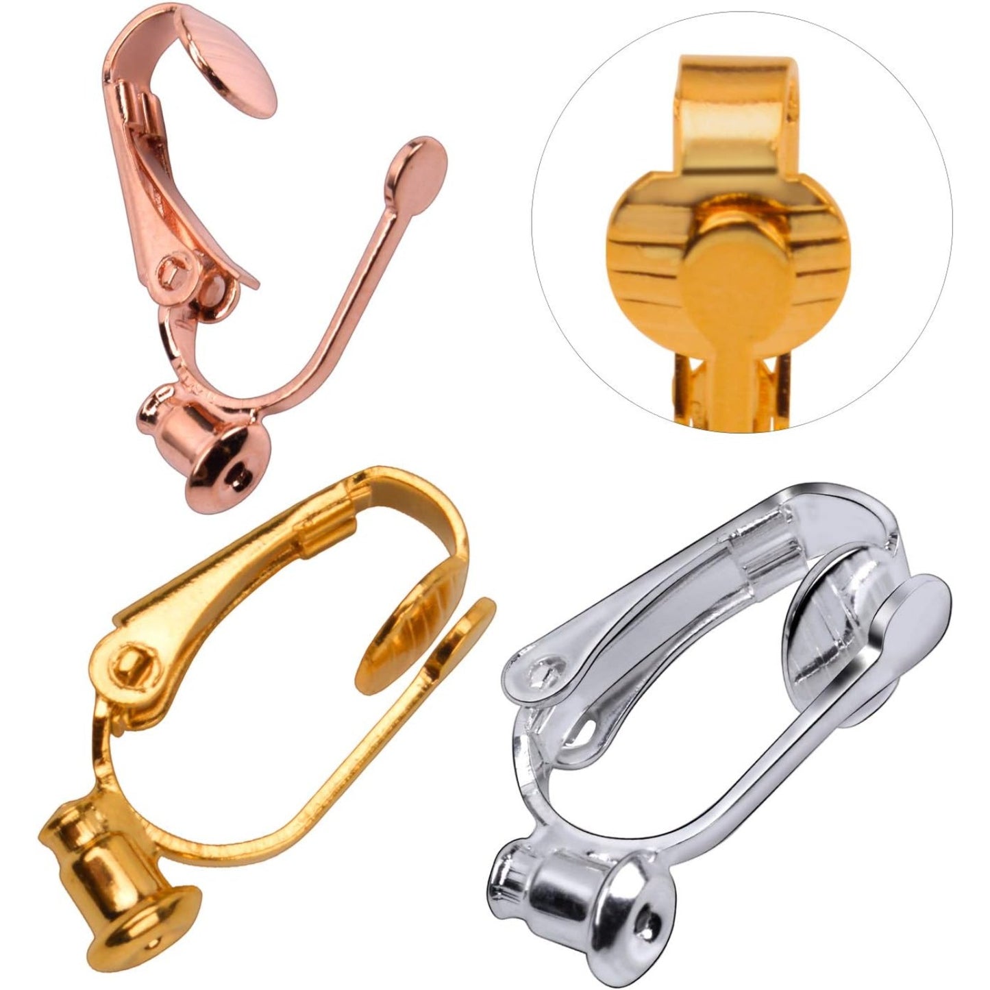 Clip-on Earring Converter,18 Pieces Earring Clip Converter Components Findings with Post for Non-Pierced Ears Jewelry Making