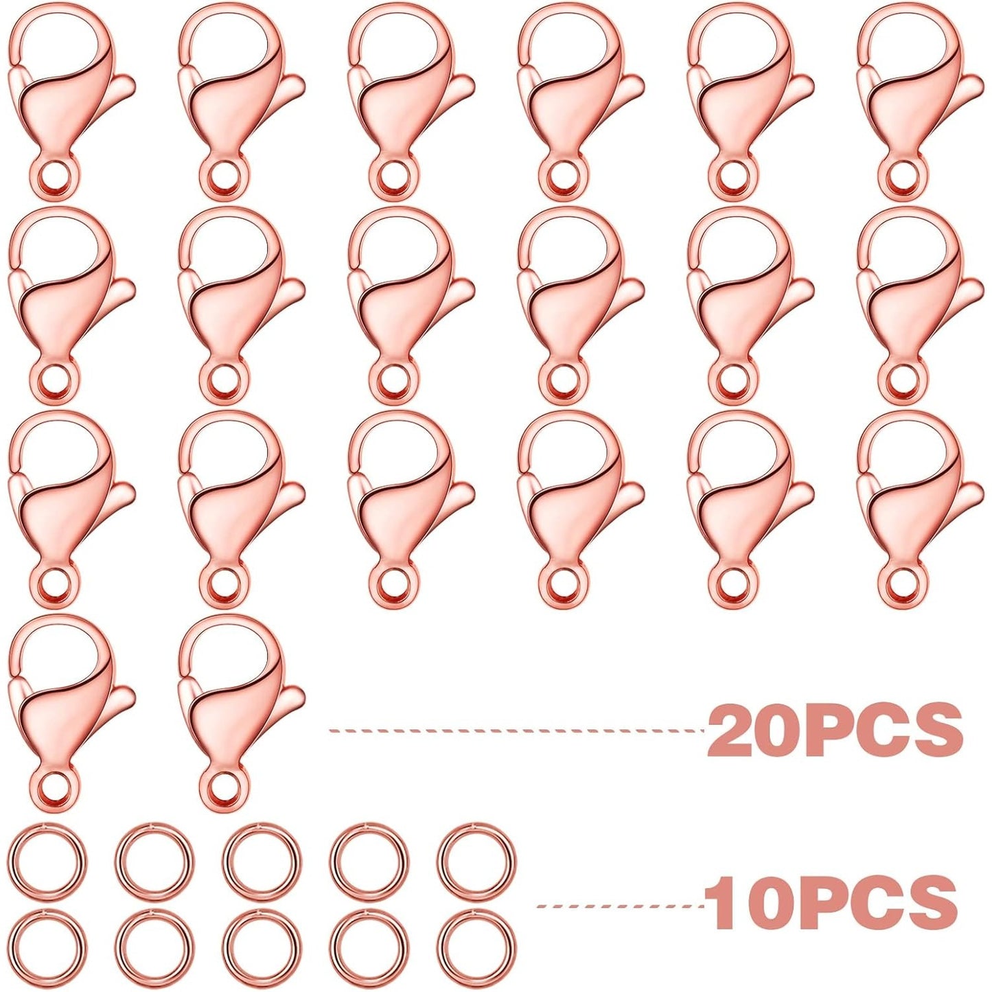 10 Sets Double Lobster Clasp Extender Stainless Steel Lobster Clasp Claw Connectors Bracelet Extension Clasps for DIY Crafts Necklace Jewelry Making Handmade Decoration