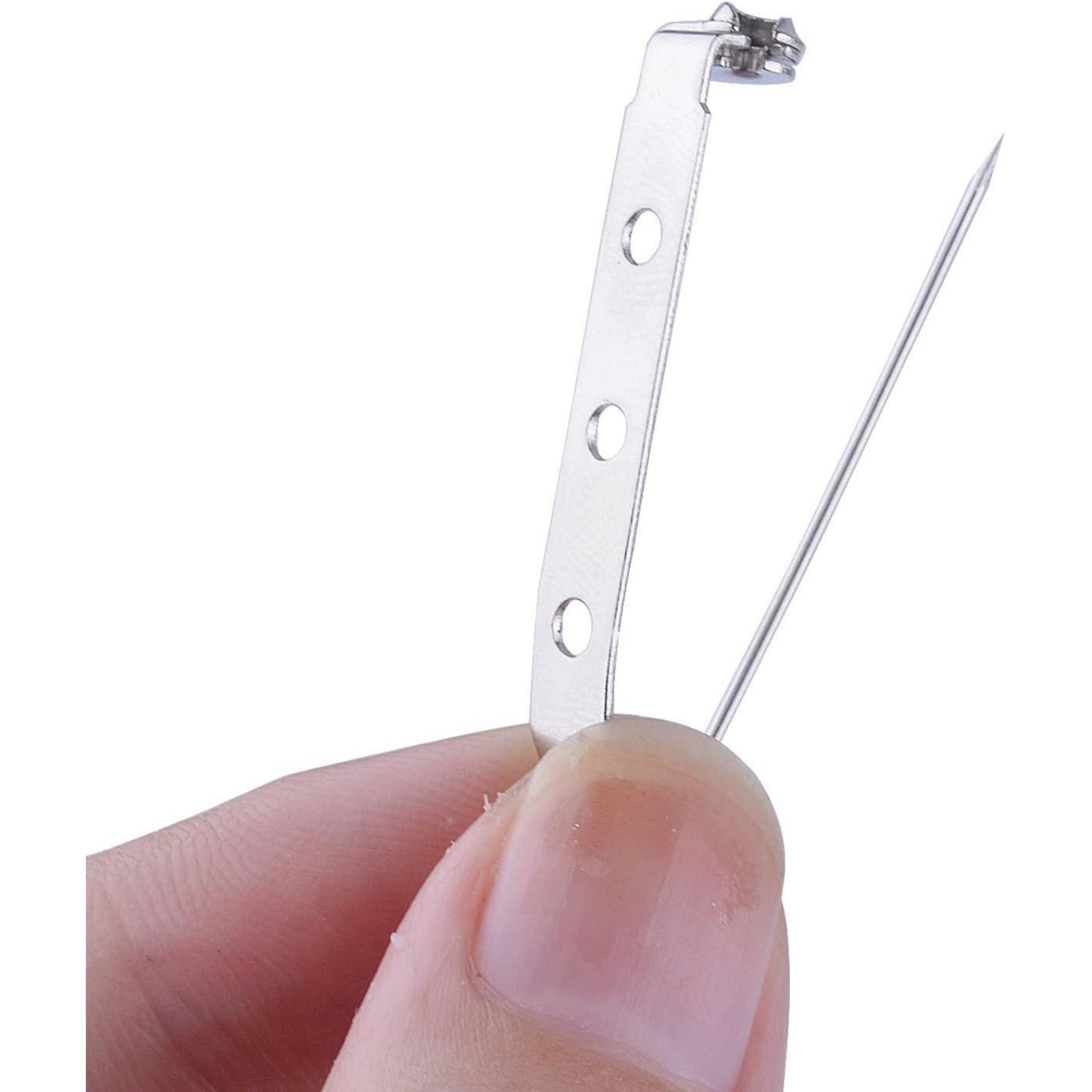 BronaGrand 120pcs Bar Pins Brooch Pin Backs Safety Clasp, 4 Sizes 20 mm, 25 mm, 32 mm and 38 mm (Silver)