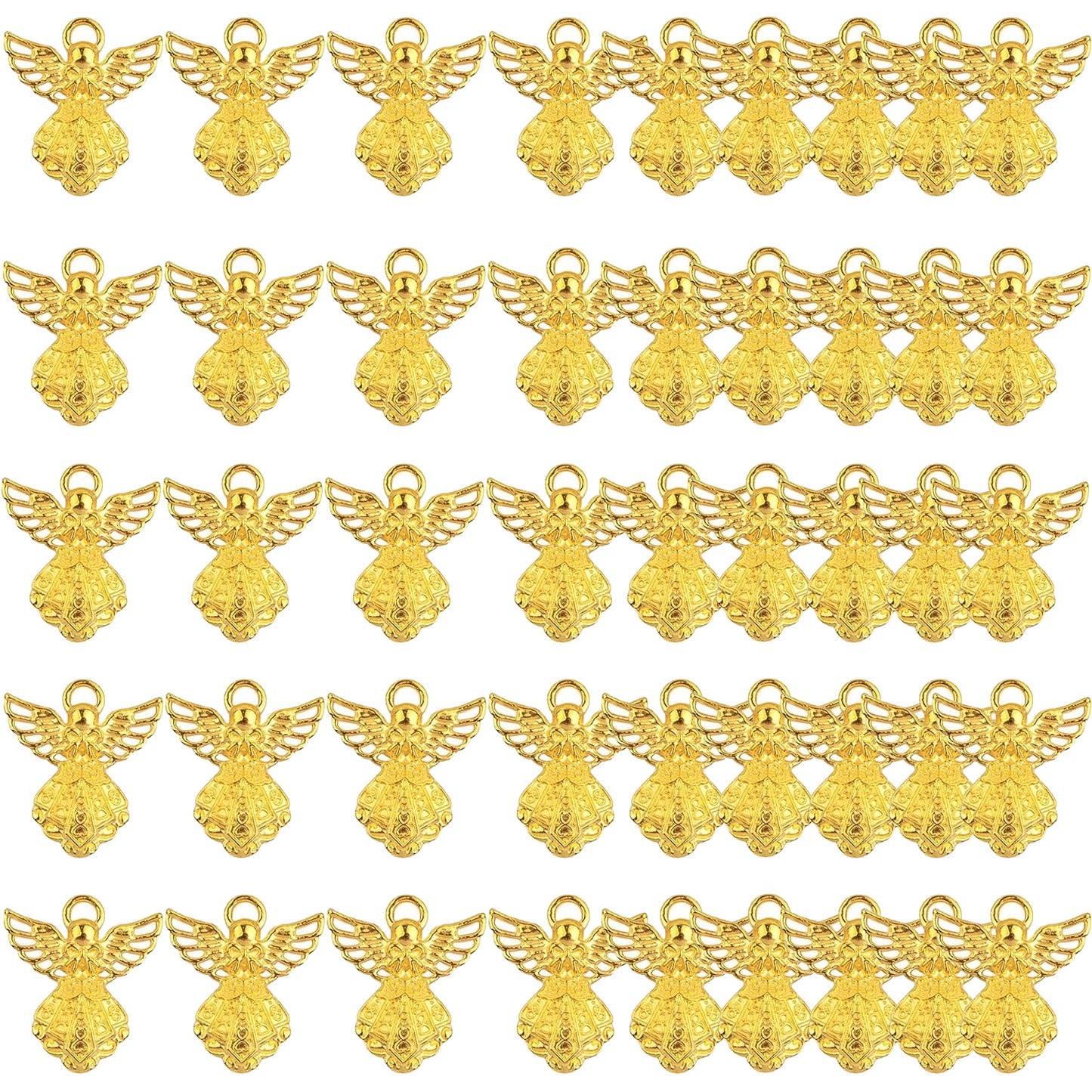 45pcs Angel Wing Charms Tibetan Alloy Fairy Wings Shape Pendant Guardian Angel Dangle Charms Craft Supplies for DIY Necklace Bracelet Earrings Jewelry Making, 9 Colors