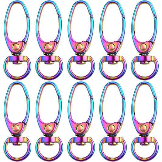 Swivel Clasp Clips,20pcs 35mm Swivel Trigger Clips Metal Keyring Clasps Snap Hooks for Hanging Key Chains Dog Leashes Crafts Decorations,Rainbow Color