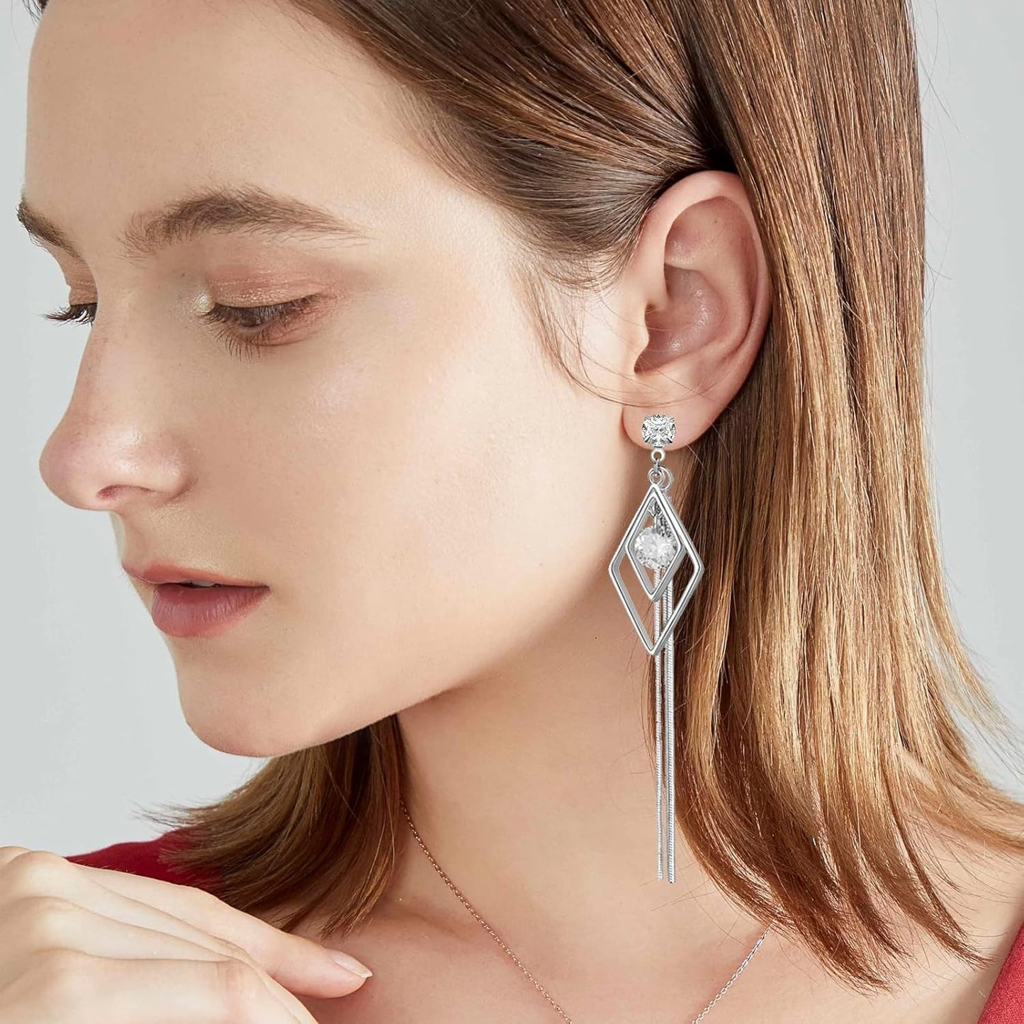50pcs Rhinestone Stud Earrings Crystal Earring Posts with Loop Hole and 50pcs Bullet Earring Backs Jewelry Findings for Birthday Party Gifts Crafts Decor