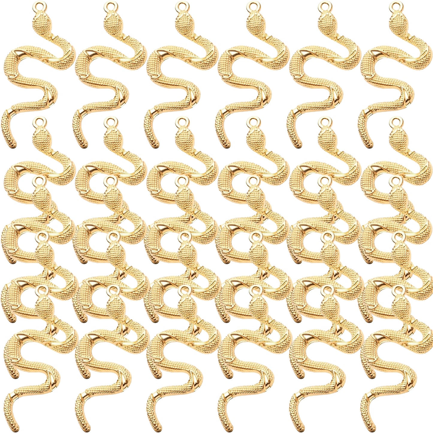 30pcs 5 Colors Snake Charms Pendants Alloy Mixed Styles Snake Serpent Charms Craft Supplies for Halloween DIY Bracelets Necklaces Earrings Jewelry Making