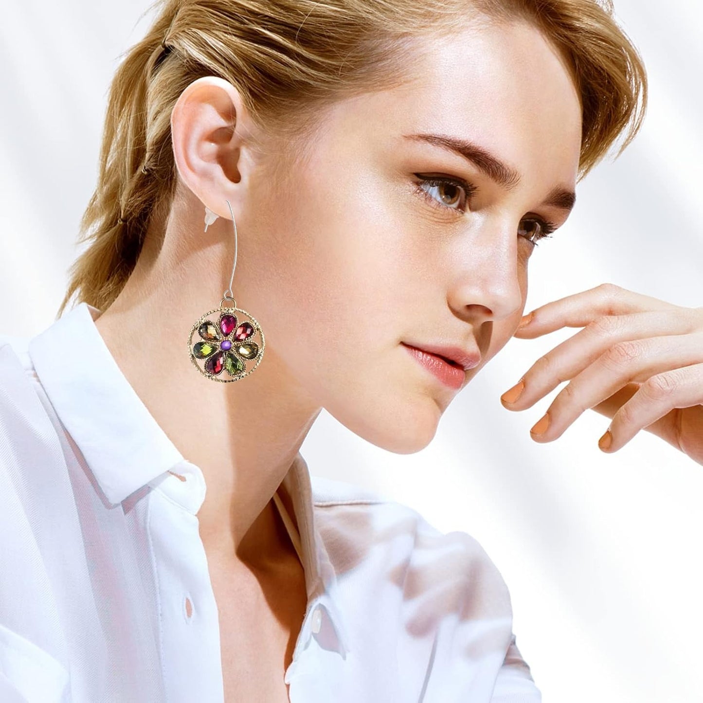 60pcs 2 Colors V Shape Earring Hooks Metal Ear Wires Drop Earring Hooks Components and 60pcs Clear Bullet Earring Backs for DIY Dangle Jewelry Making Findings