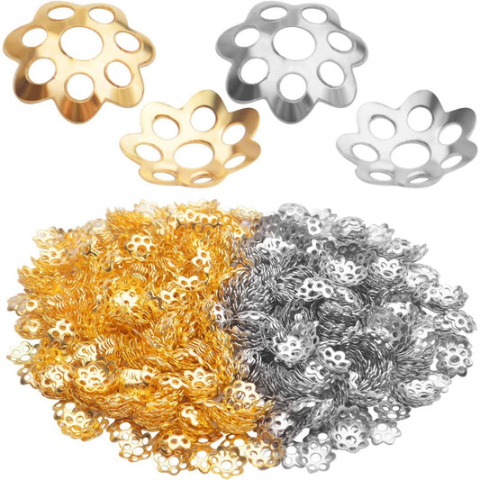 1000pcs 6mm Flower Bead Caps Metal Filigree Spacers Bali Style Jewelry Findings Accessories for Bracelet Necklace Jewelry Making