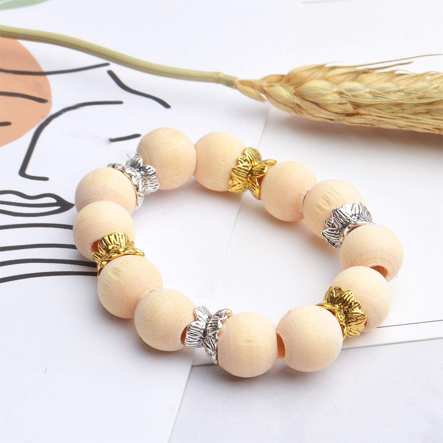 Lotus Form 60PCS Double End Flower Bead Spacer Caps, Antique Alloy Jewelry Caps for Bracelet, Necklace, Earring Crafts Making