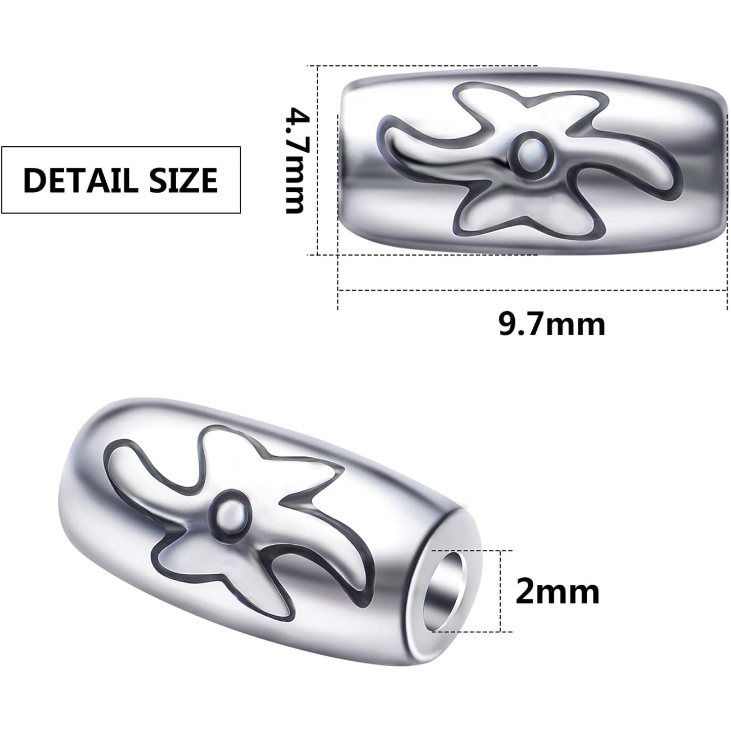 100pcs Spacers Beads Tibetan Antique Silver Column Spacer Beads Alloy Tube Beads Loose Bead Spacers Charm Beads for DIY Jewelry Crafts Making Finding