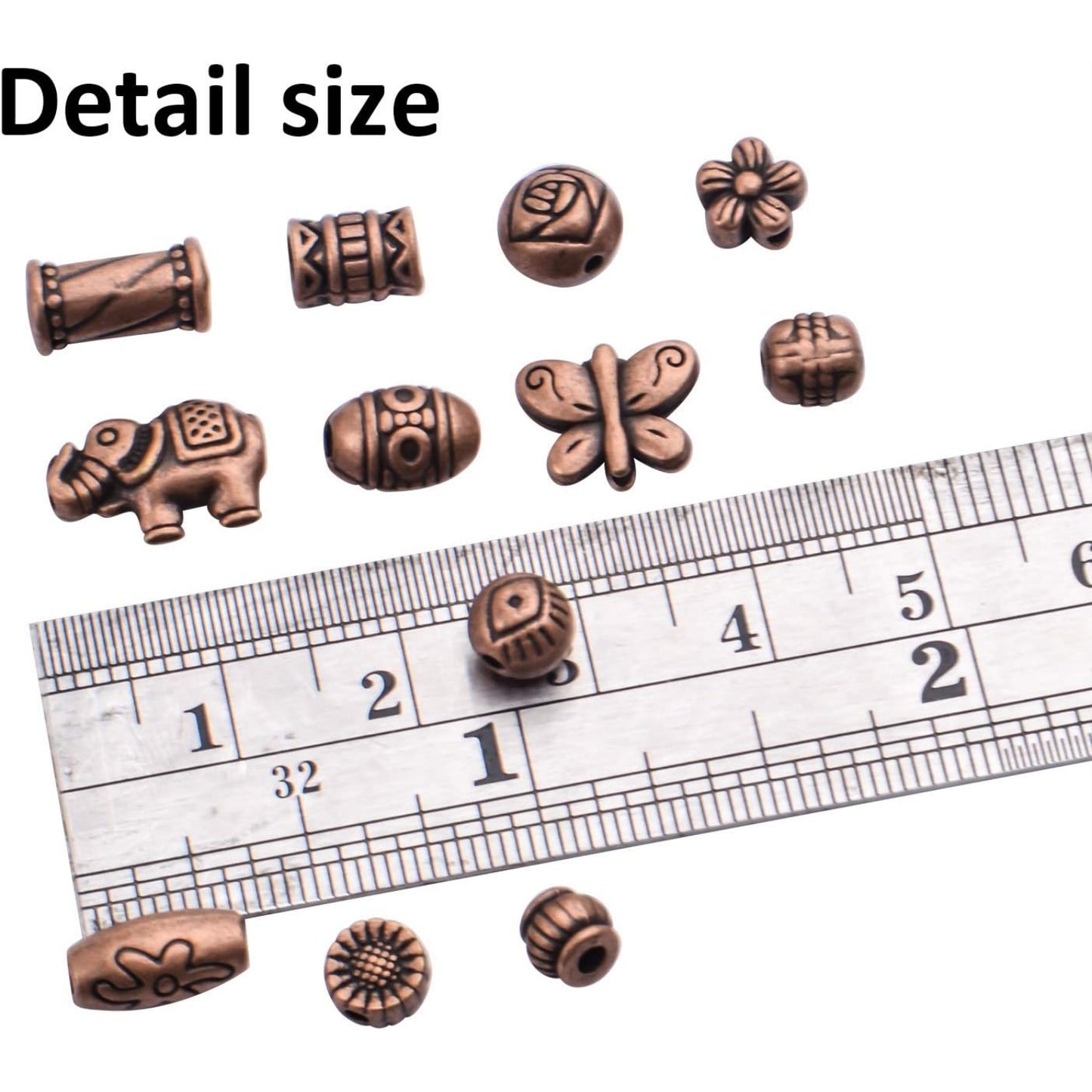 100 Gram(About 150-200pcs) Antique Copper Spacer Beads Charm Bead Spacers Jewelry Findings Accessories for Bracelet Necklace Jewelry Making(Dark Color)