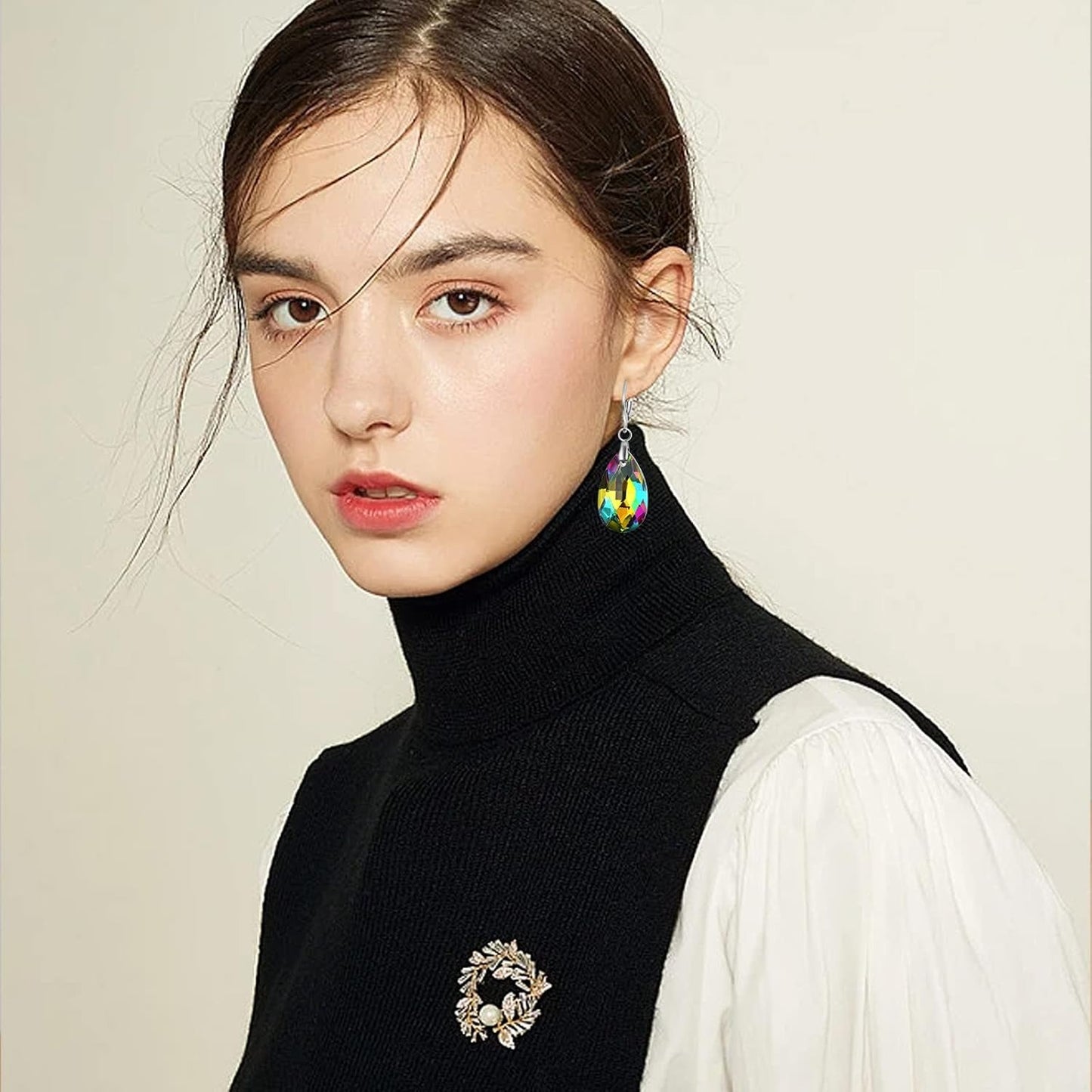 20pcs Stainless Steel French Earring Hooks Hypoallergenic Leverback Ear Wire Round Earring Hooks with Pendant Clasps for DIY Earring Jewelry Making Supplies, 2 Colors