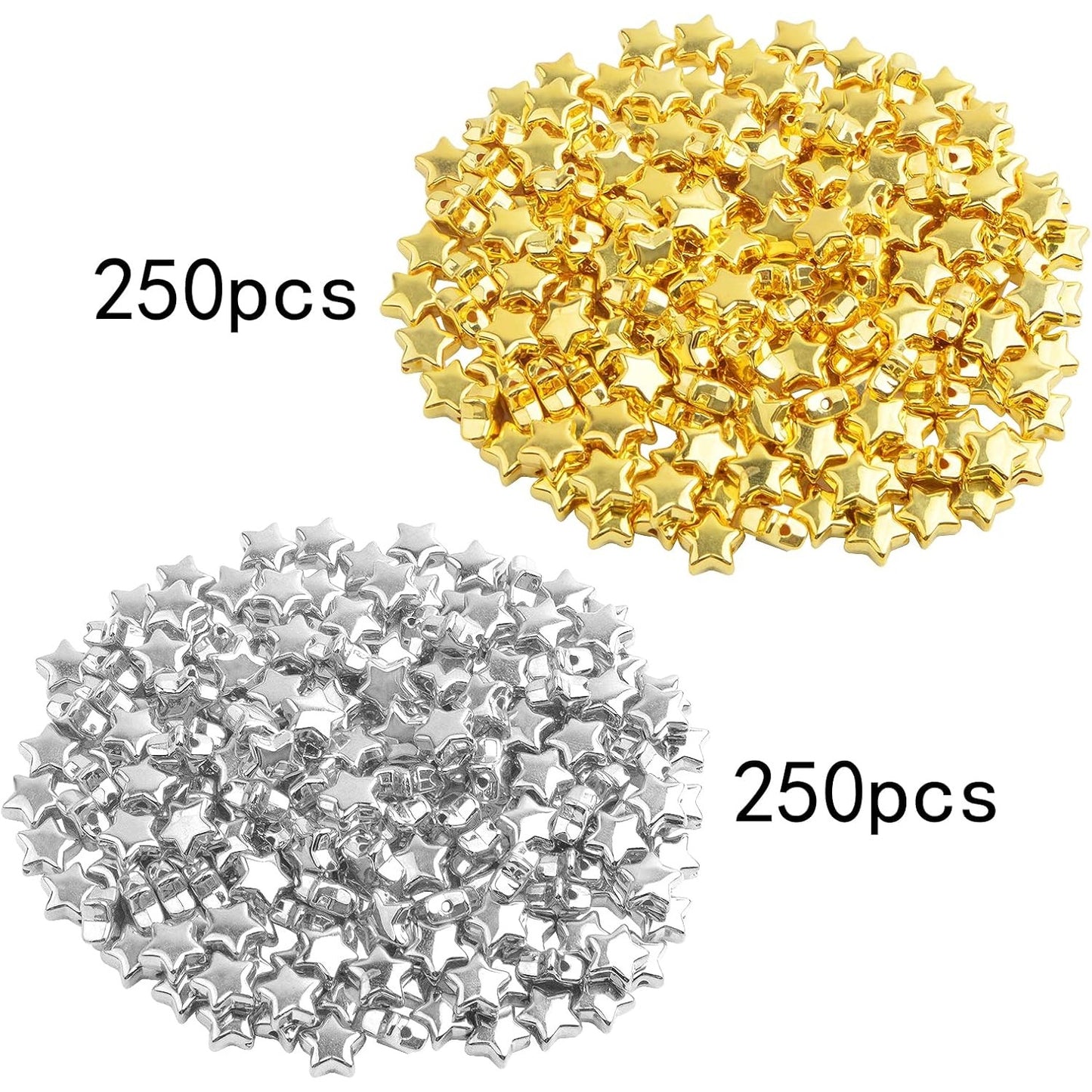 500 Pieces 15mm CCB Star Shape Spacer Beads Tiny Twinkle Star Loose Beads Spacer Charm Beads for DIY Crafts Bracelet Necklace Jewelry Making, 2 Colors