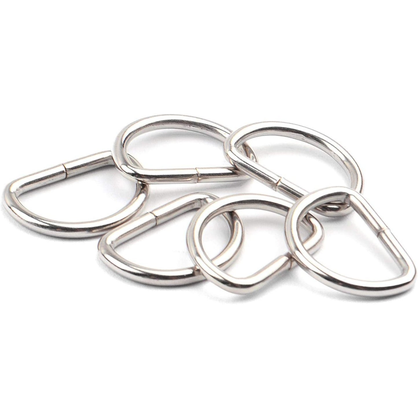 100pcs 3/5 inch Metal D Ring Buckles D-Ring Loop for Handbag Purse Clothes DIY Accessories
