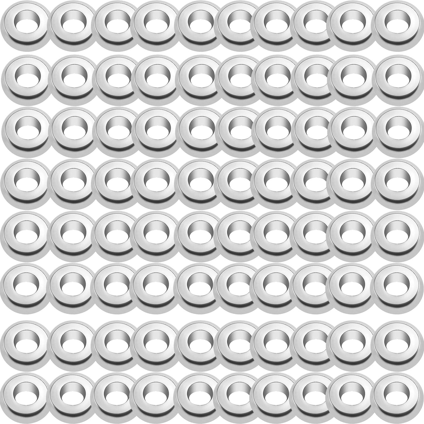 80pcs 4 Sizes Stainless Steel Flat Round Spacer Beads Hypoallergenic Tiny Rondelle Disc Loose Beads Craft Supplies for DIY Bracelet Necklace Earrings Jewelry Making