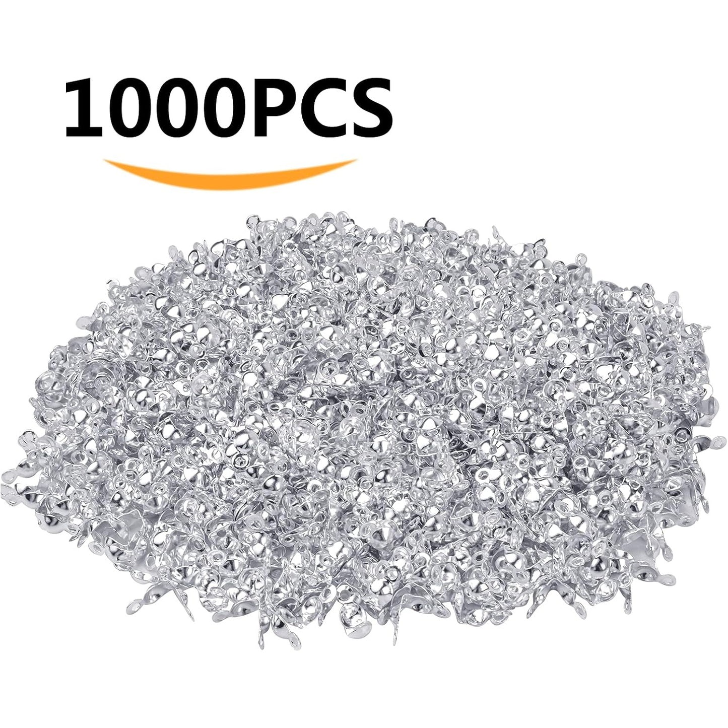 1000pcs Silver Metal Open Bead Tips Knot Covers Terminators Clamp End Cord Ends for DIY Jewelry Making Accessory