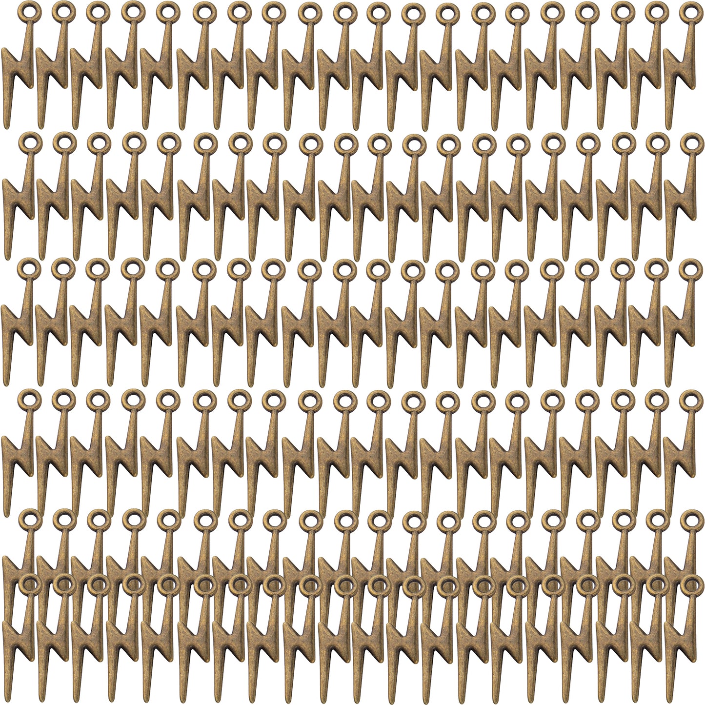 120pcs 6 Colors Lightning Bolt Pendant Charms Alloy Flash Thunder Shape Pendants Dangle Lightning Charms Jewelry Making Accessories for DIY Craft Bracelet Necklace Earrings