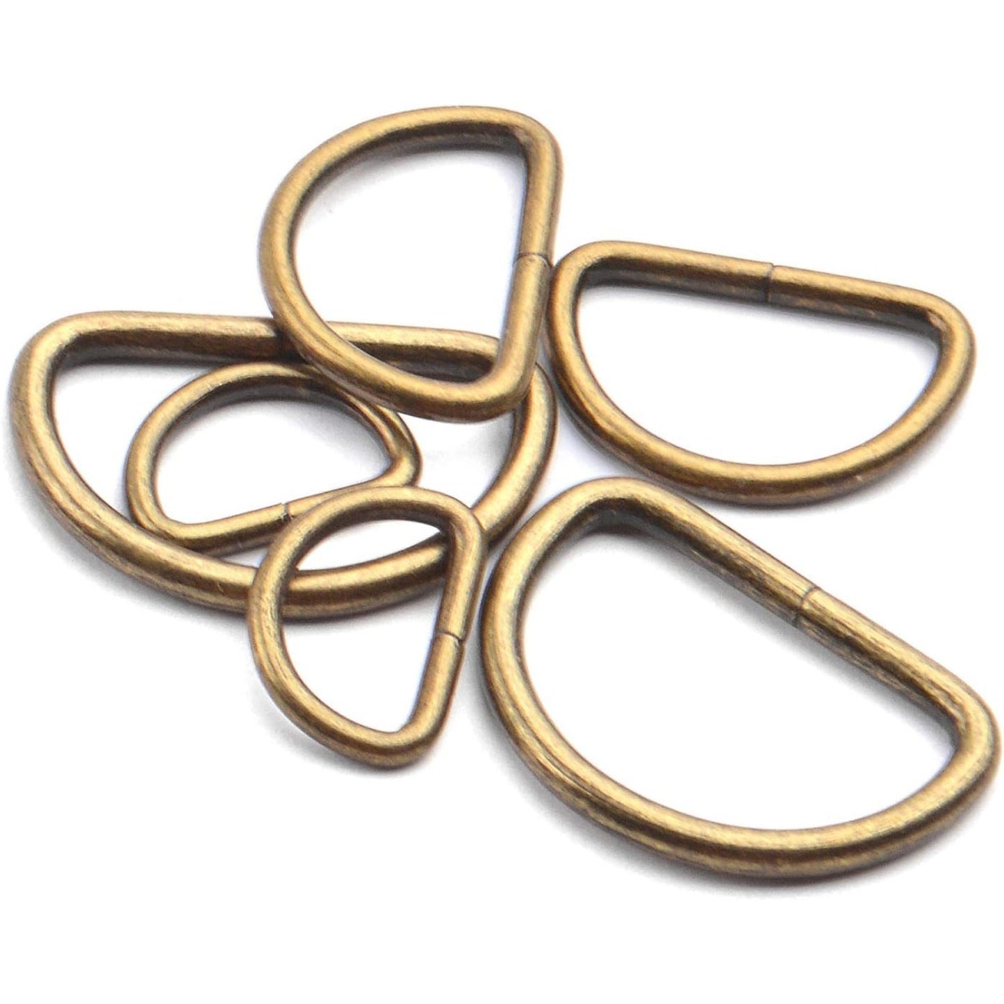 100pcs Multi-Purpose Metal D Rings Semi-Circular D Rings Hardware DIY Accessories for Bags Pet Collars Chain Bags,1/2inch,3/4inch and 1 inch