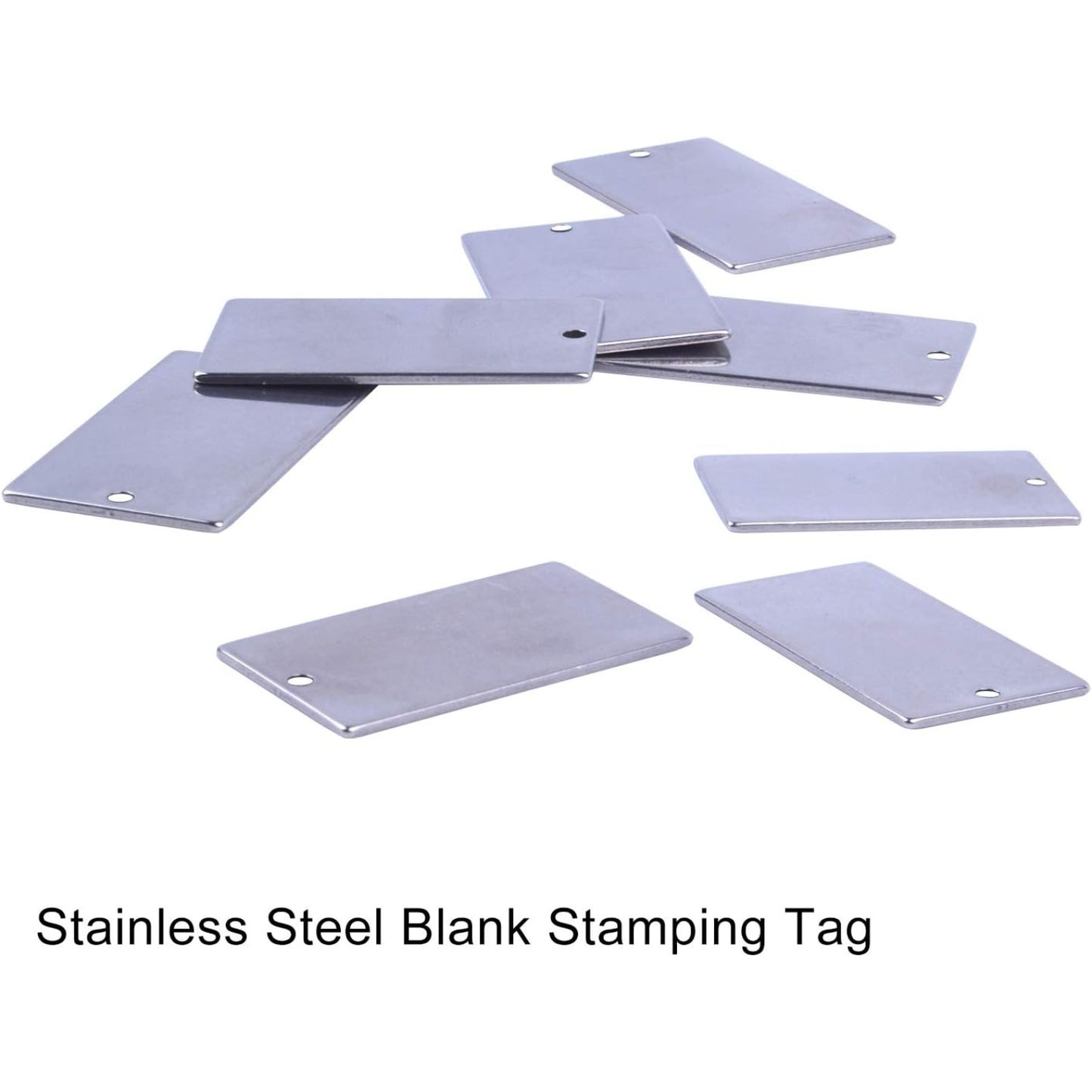 10 Pieces Stamping Blanks,Rectangle Stainless Steel Blank Stamping Tag Pendants Charms for Jewelry Making(32x18mm)