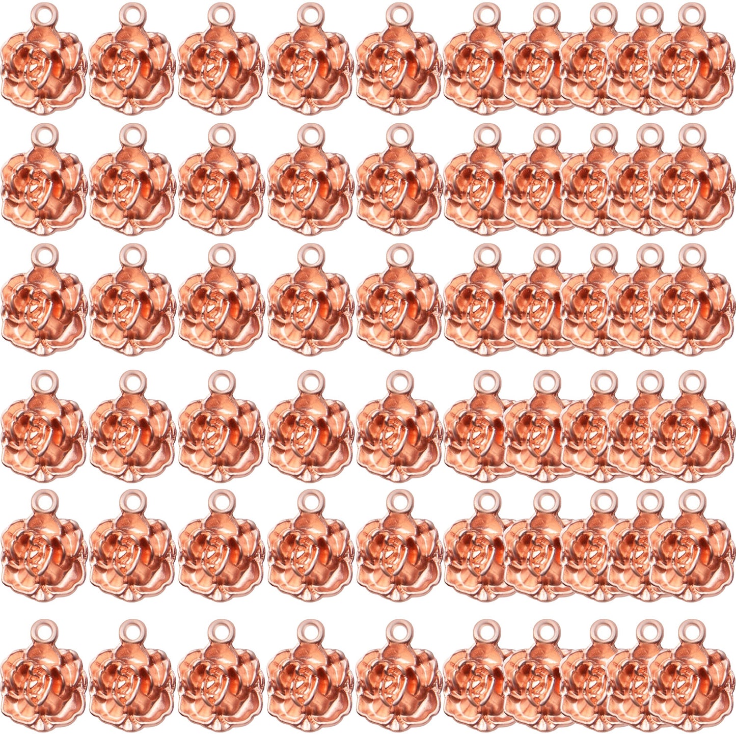 60pcs Rose Pendant Charm Tibetan Alloy Rose Flower Charms Pendants Flower Bead Charms DIY Earrings Bracelet Necklace Jewelry Making for Birthday Valentine's Gifts,4 Colors