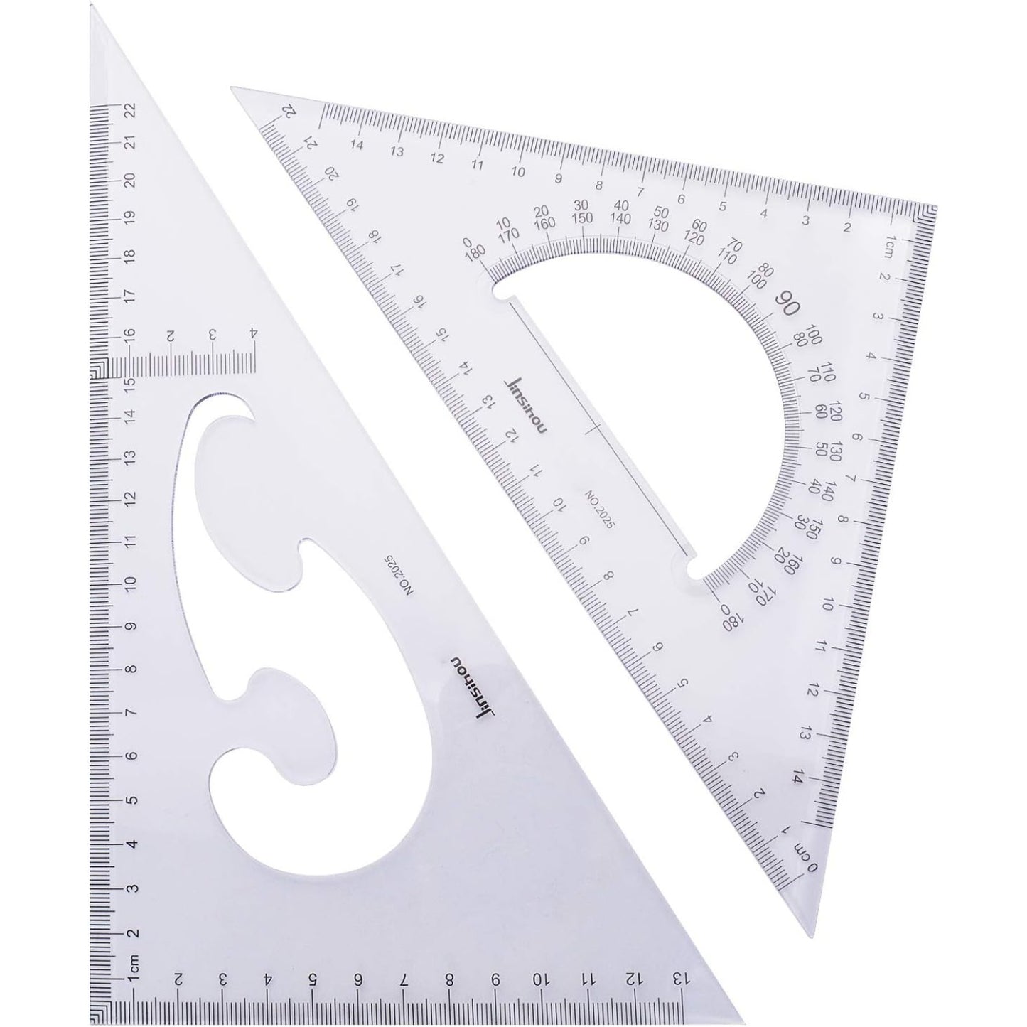 BronaGrand Large Triangle Ruler Square Set, 30/60 and 45/90 Degrees, Set of 2