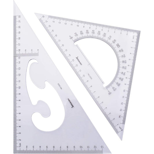 BronaGrand Large Triangle Ruler Square Set, 30/60 and 45/90 Degrees, Set of 2