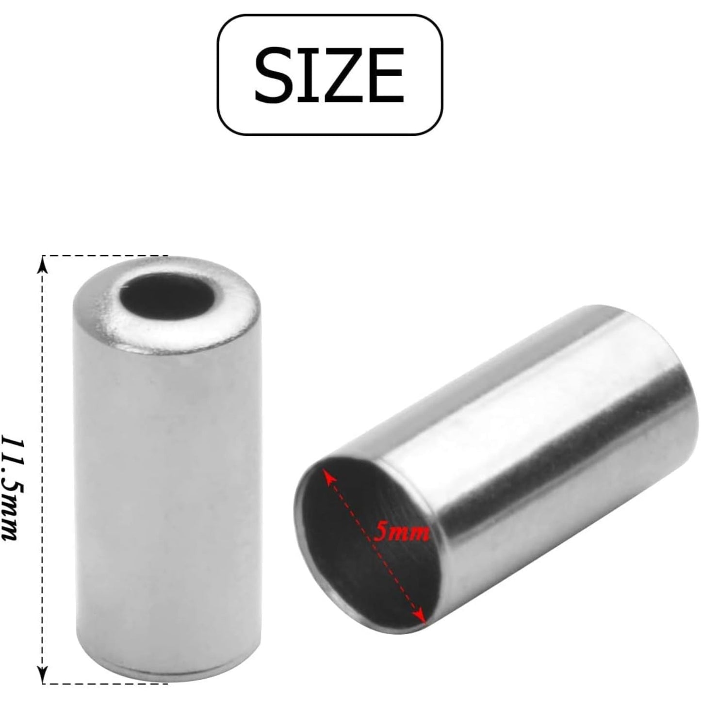Pack of 100 5mm Bike Brake Cable Housing Ferrule End Caps (5mm)